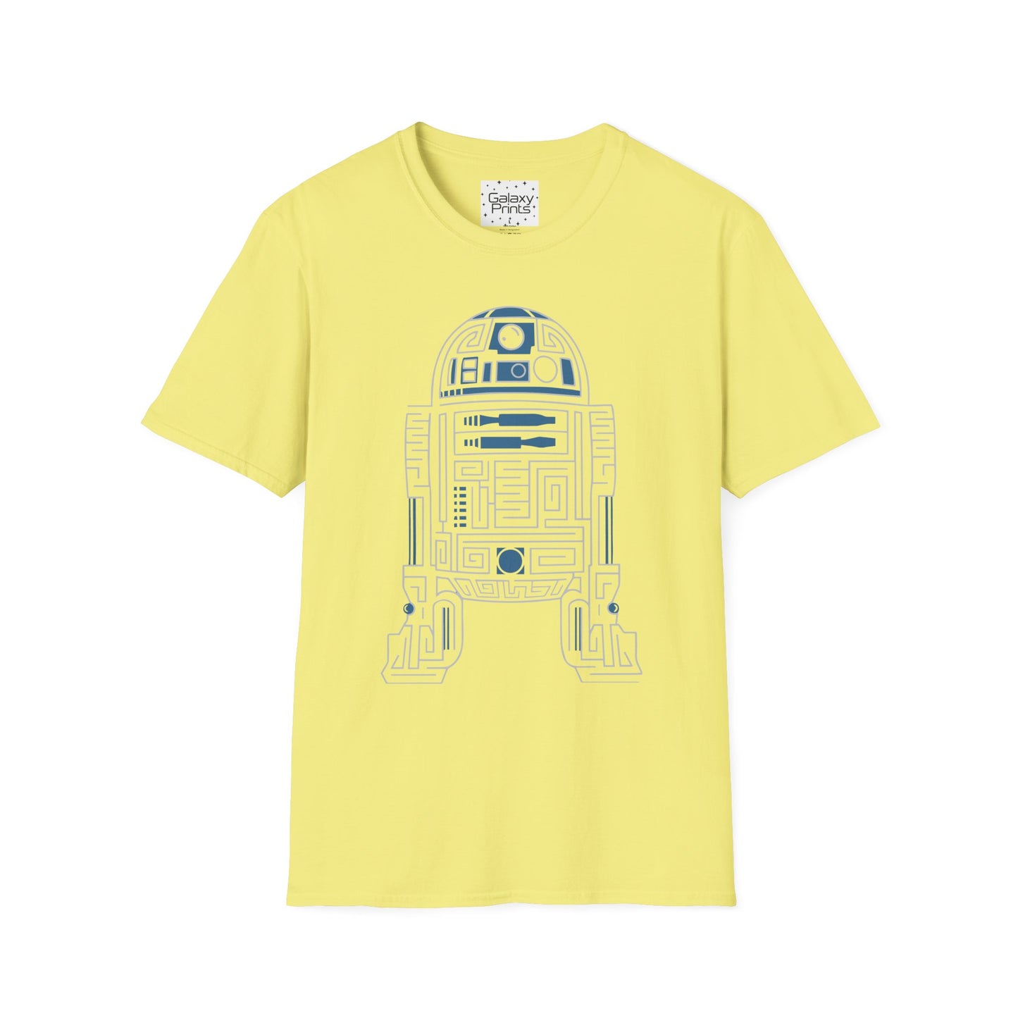 Star Wars Inspired Unisex T-Shirt - R2 D2 Digital Outline Framework Graphic Tee