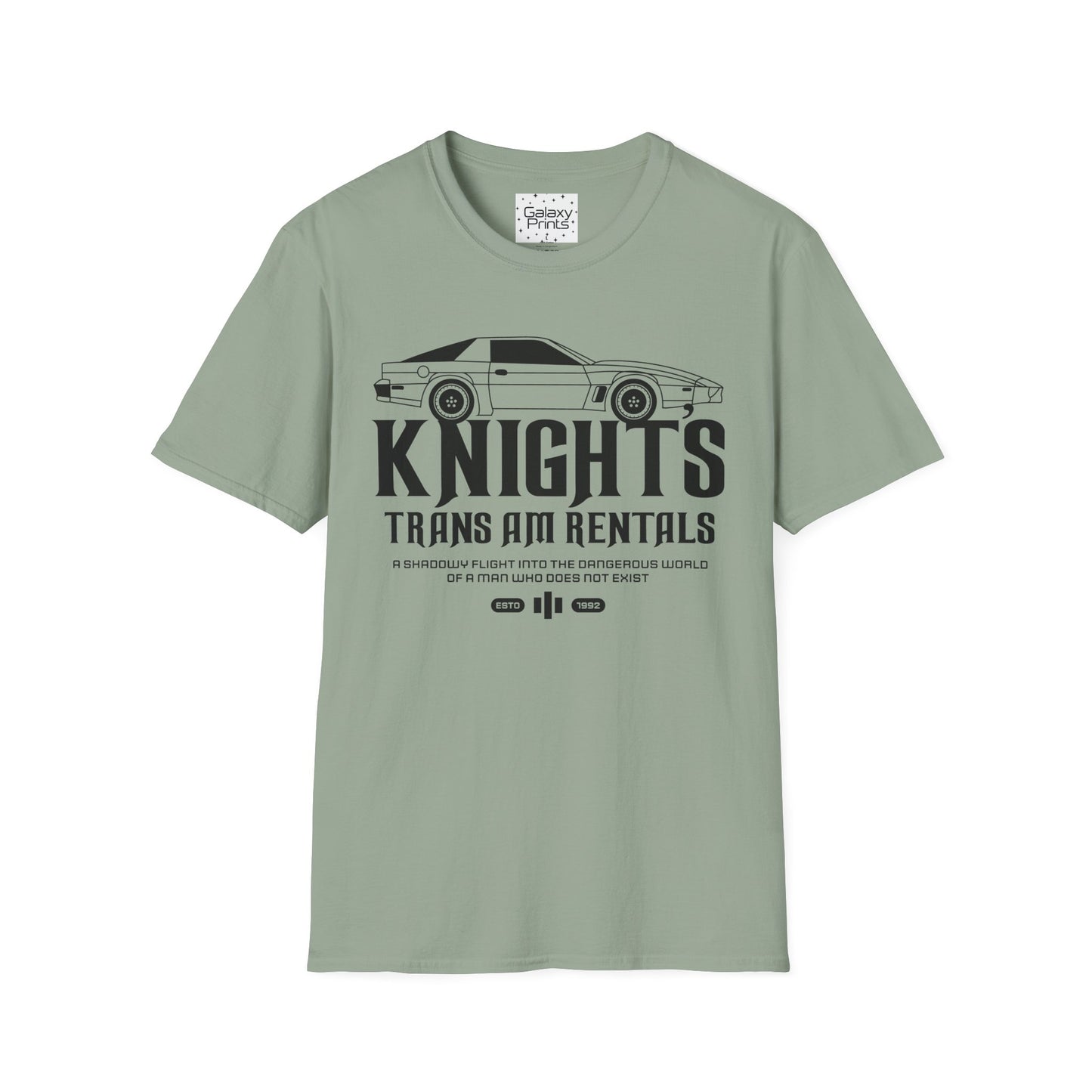 Unisex T-Shirt - POP Culture - 'From the Hit TV Show NIGHTRIDER it's KITT Car with KNIGHT's Trans Am Rentals'
