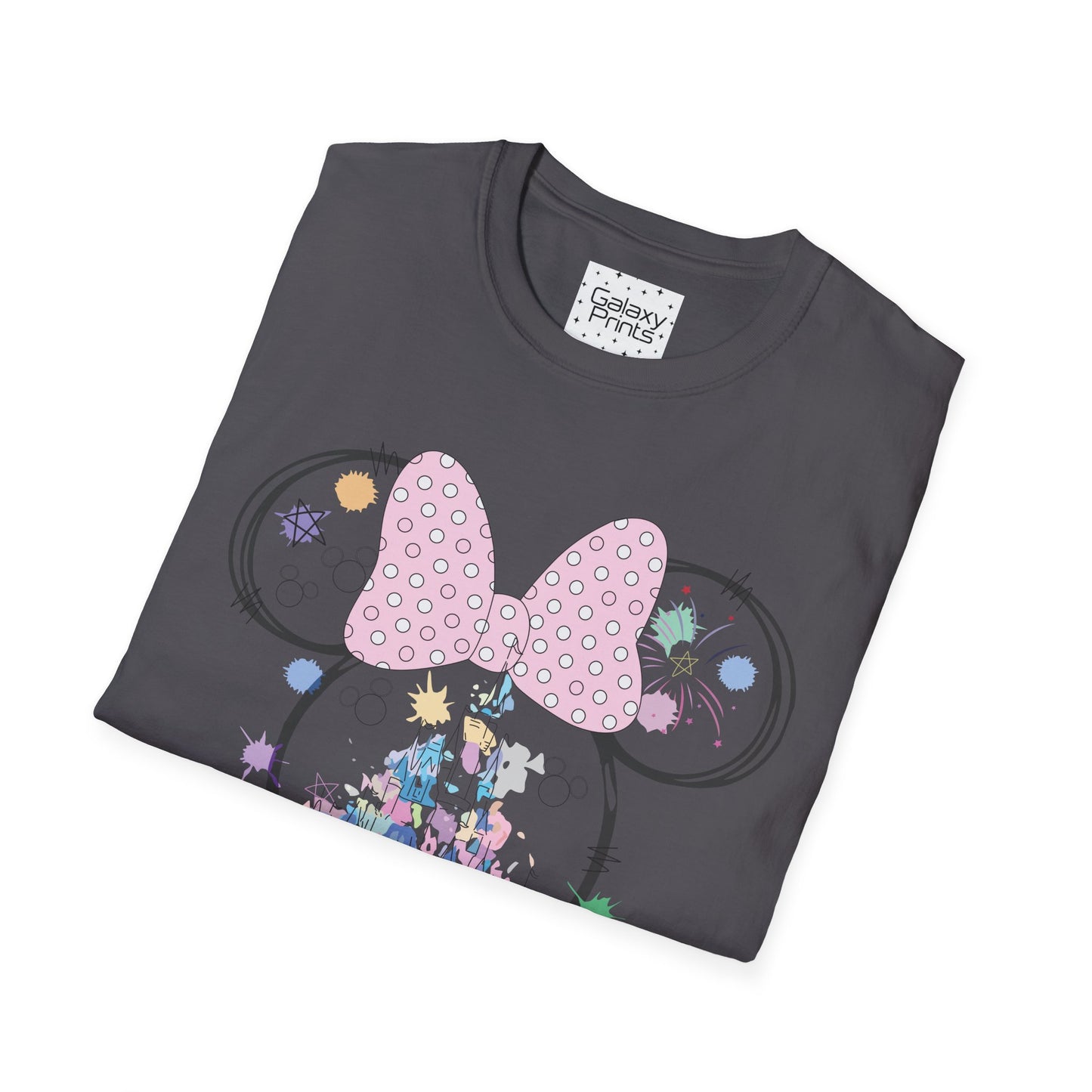 Unisex T-Shirt - DISNEY Inspired - 'Minnie Bow with Pink Castle'