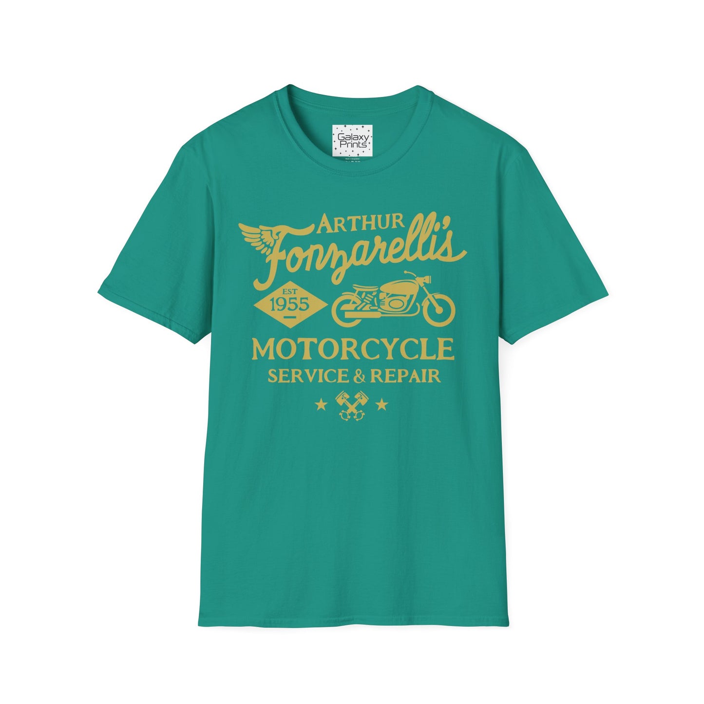 Unisex T-Shirt - POP Culture - 'Arthur Fonzarelli's Motorcycle Service & Repair Shop T-shirt from the Hit TV Show HAPPY DAYS - Fonzie - The Fonz'