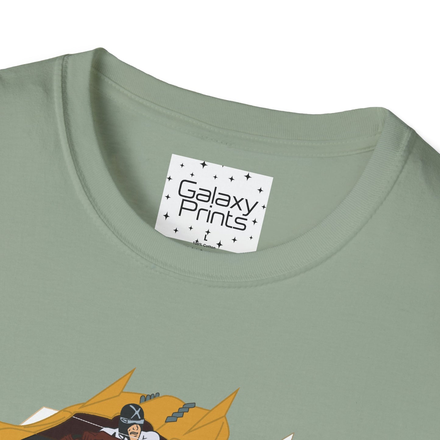 Unisex T-Shirt - POP Culture - 'The MACH 5 and Racer X from the Cartoon SPEED RACER - Go Speed Racer, Go Speed Racer, Go Speed Racer, Goooo'