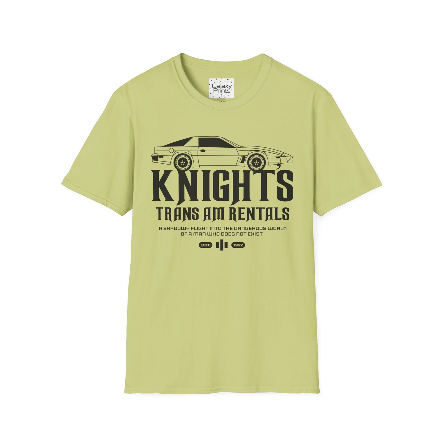 Unisex T-Shirt - POP Culture - 'From the Hit TV Show NIGHTRIDER it's KITT Car with KNIGHT's Trans Am Rentals'