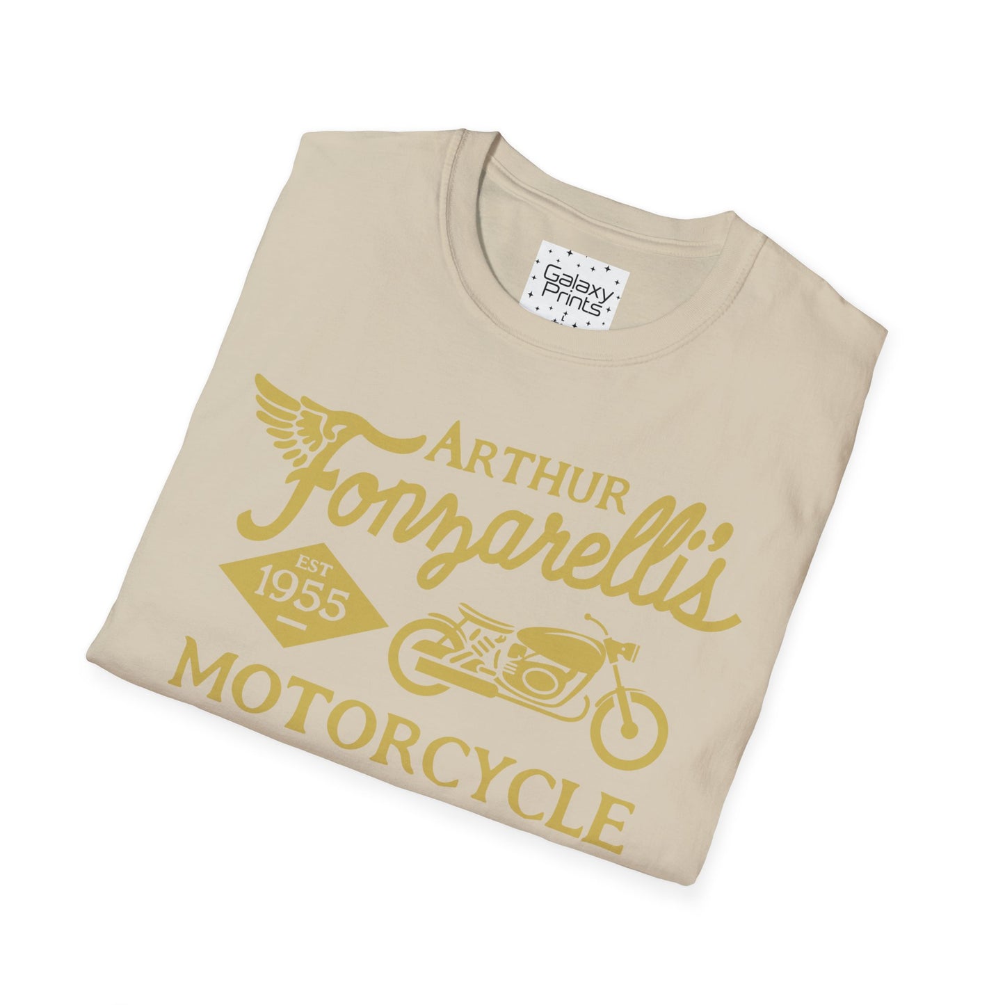 Unisex T-Shirt - POP Culture - 'Arthur Fonzarelli's Motorcycle Service & Repair Shop T-shirt from the Hit TV Show HAPPY DAYS - Fonzie - The Fonz'