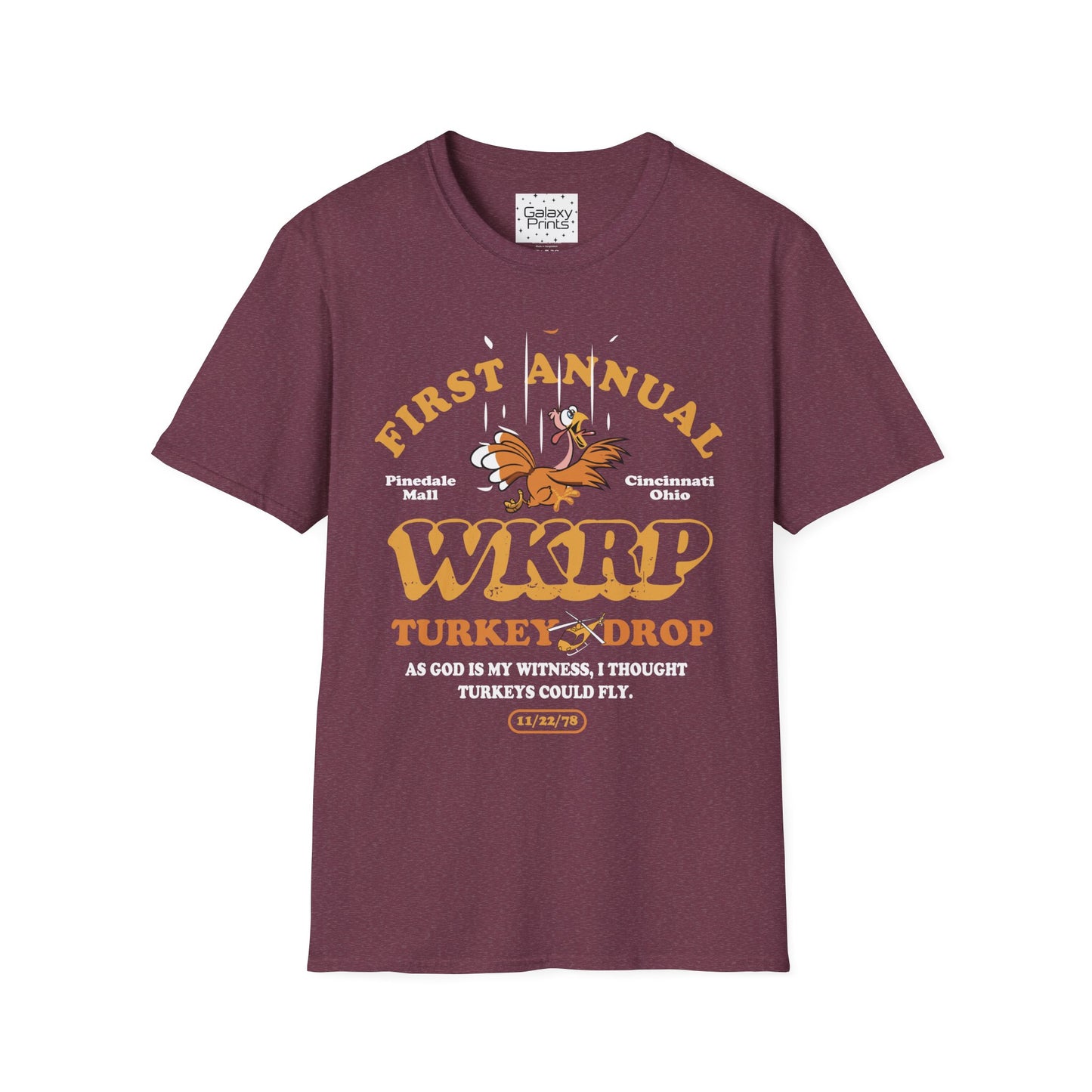 Unisex T-Shirt - POP Culture - 'From the HIT TV Show WKRP in Cincinnati - 1st Annual Turkey Drop'