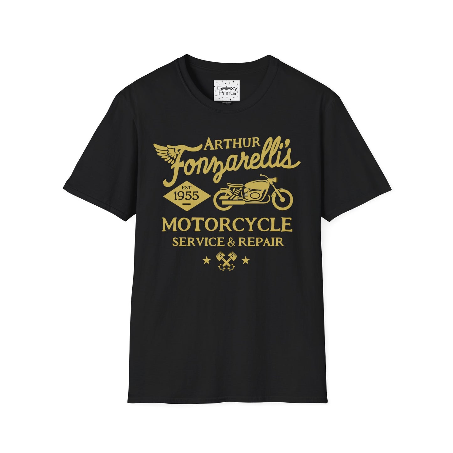 Unisex T-Shirt - POP Culture - 'Arthur Fonzarelli's Motorcycle Service & Repair Shop T-shirt from the Hit TV Show HAPPY DAYS - Fonzie - The Fonz'
