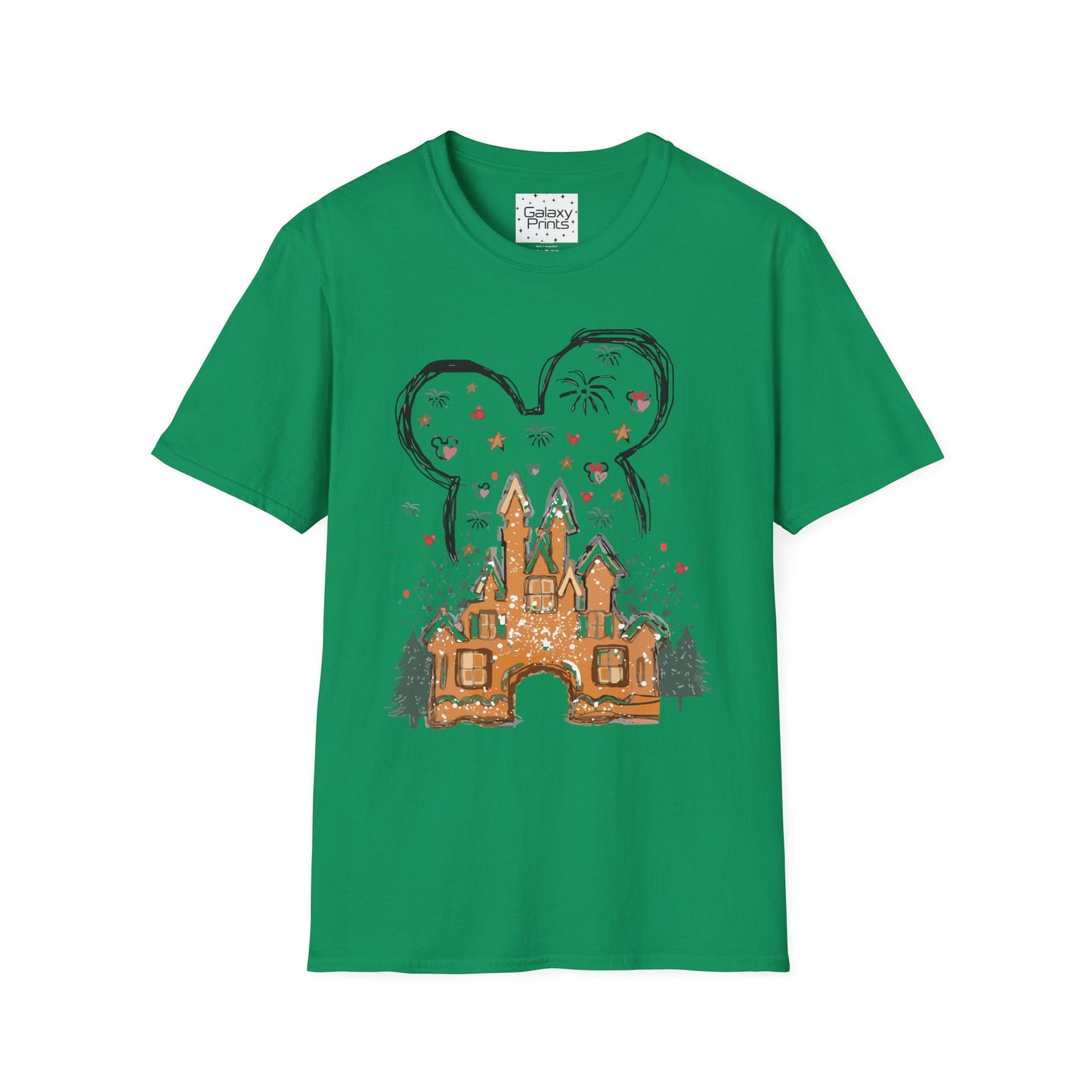 Unisex T-Shirt - DISNEY Inspired - 'Gingerbread Princess Castle with Fireworks'