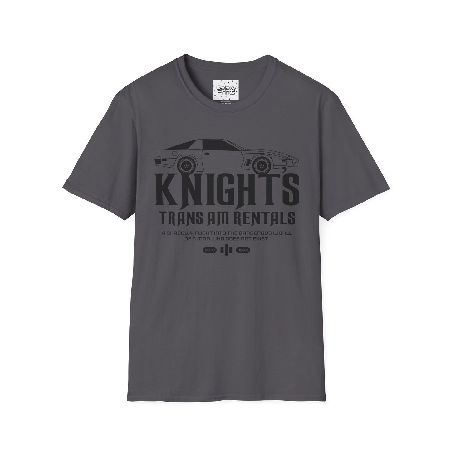 Unisex T-Shirt - POP Culture - 'From the Hit TV Show NIGHTRIDER it's KITT Car with KNIGHT's Trans Am Rentals'