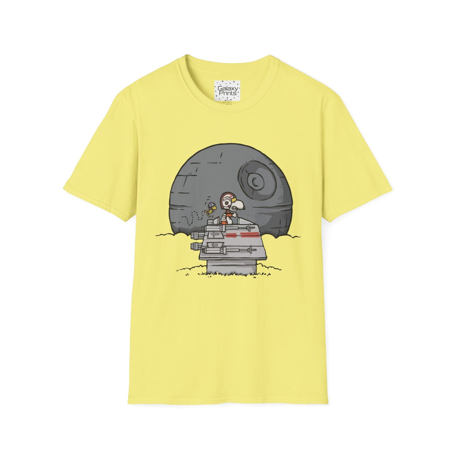 PEANUTS Star Wars Inspired Unisex T-Shirt - Snoopy as Luke Skywalker X-Wing to Death Star