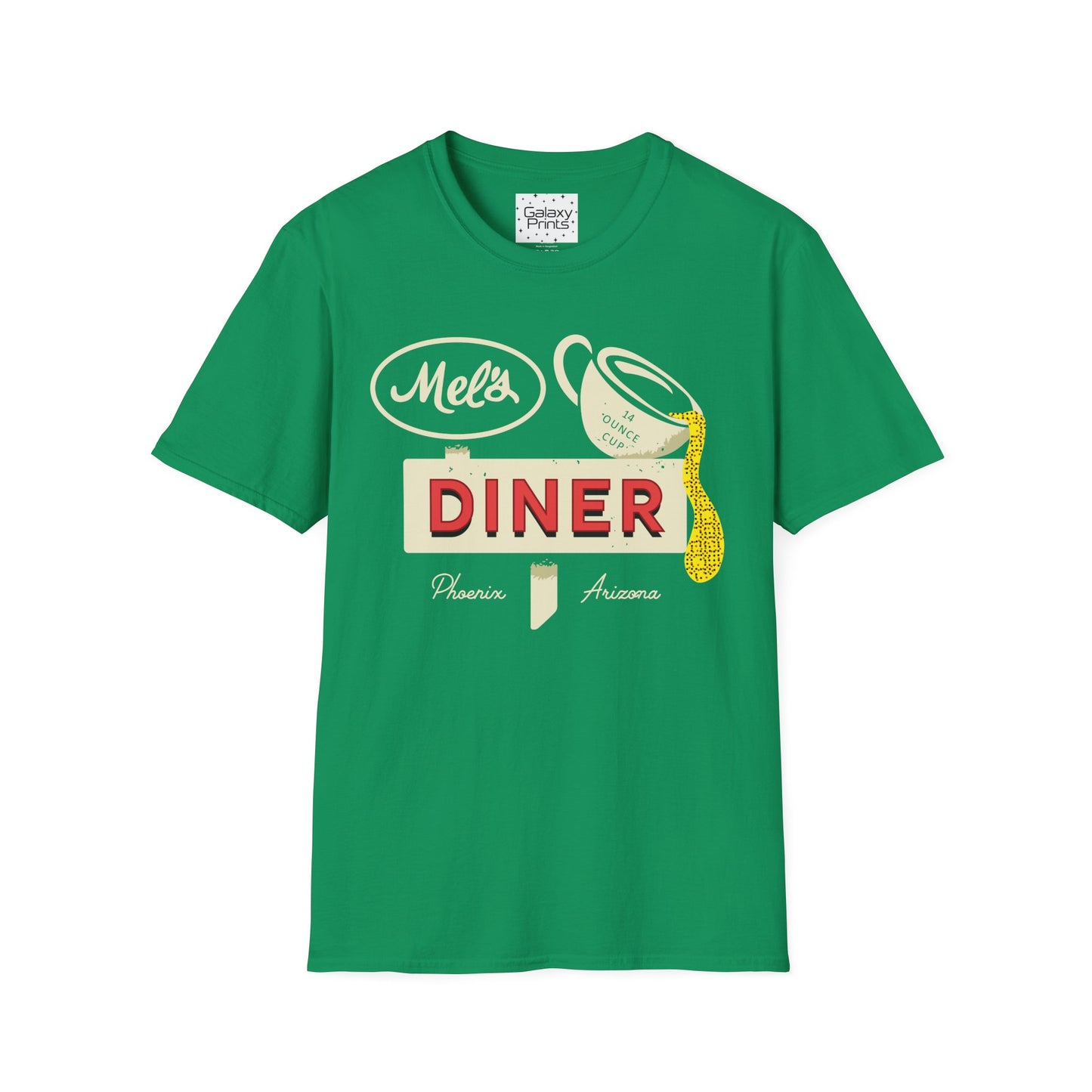 Unisex T-Shirt - POP Culture - 'Mel's Diner Phoenix, AX from the Sitcom Alice - Kiss my grits Mel'