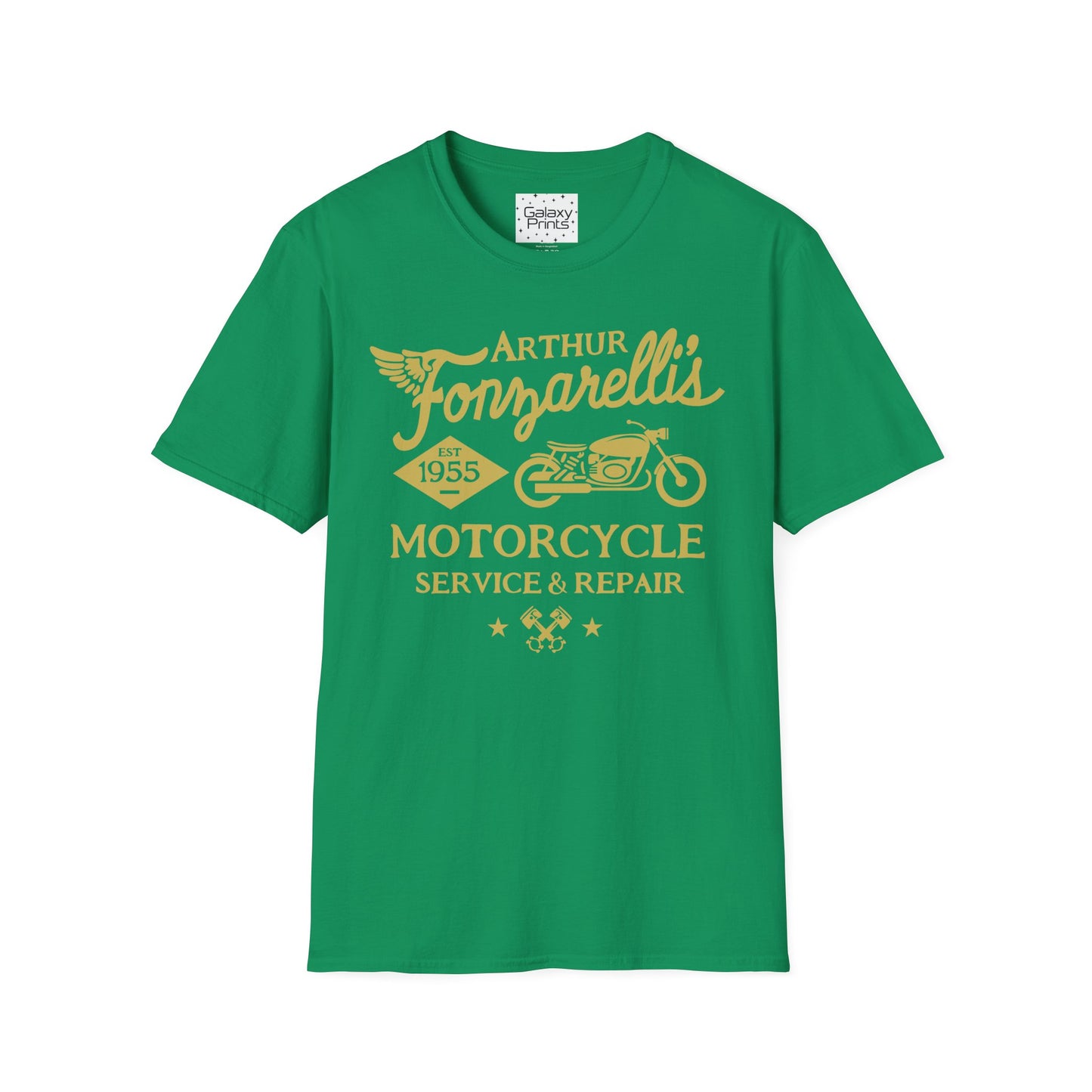 Unisex T-Shirt - POP Culture - 'Arthur Fonzarelli's Motorcycle Service & Repair Shop T-shirt from the Hit TV Show HAPPY DAYS - Fonzie - The Fonz'