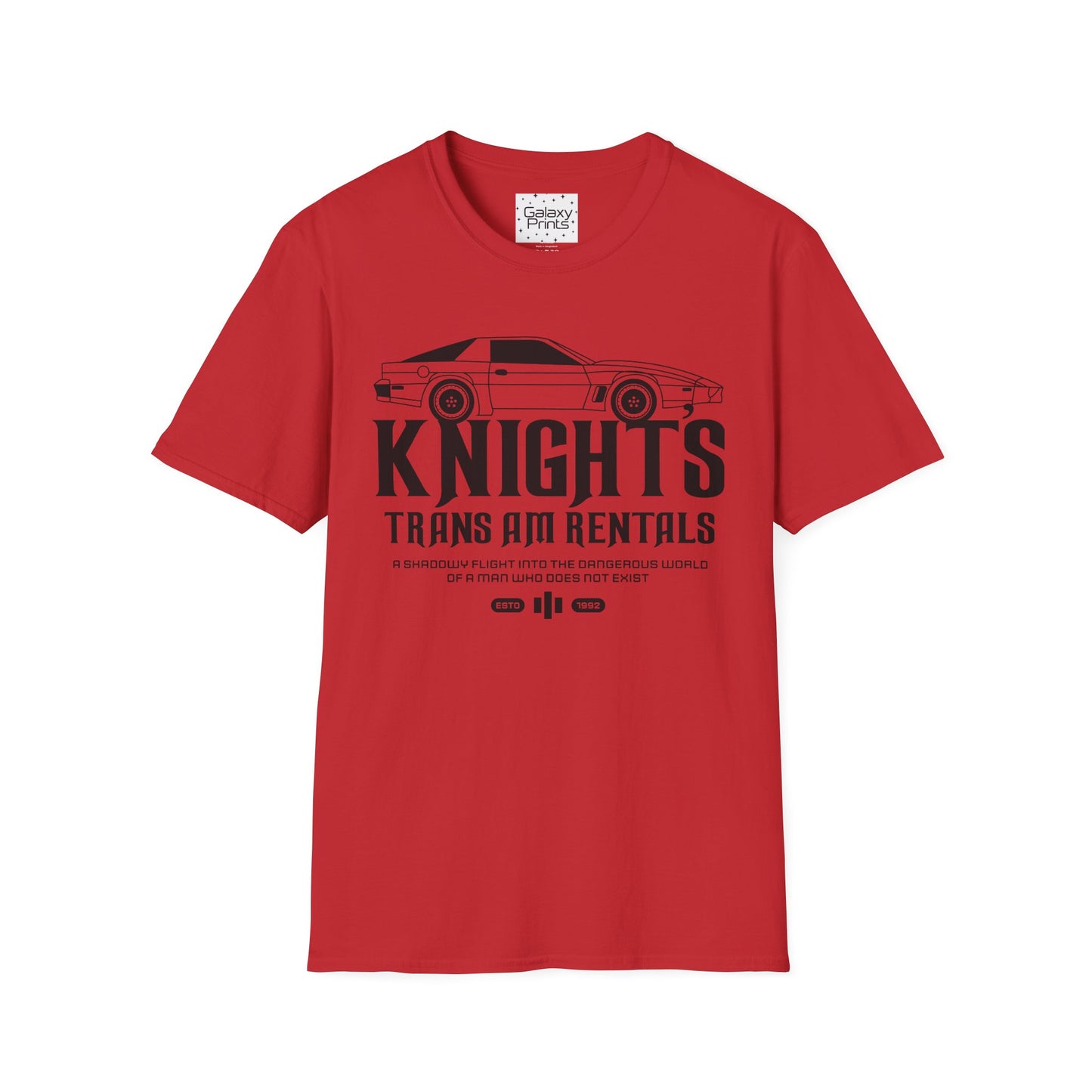 Unisex T-Shirt - POP Culture - 'From the Hit TV Show NIGHTRIDER it's KITT Car with KNIGHT's Trans Am Rentals'