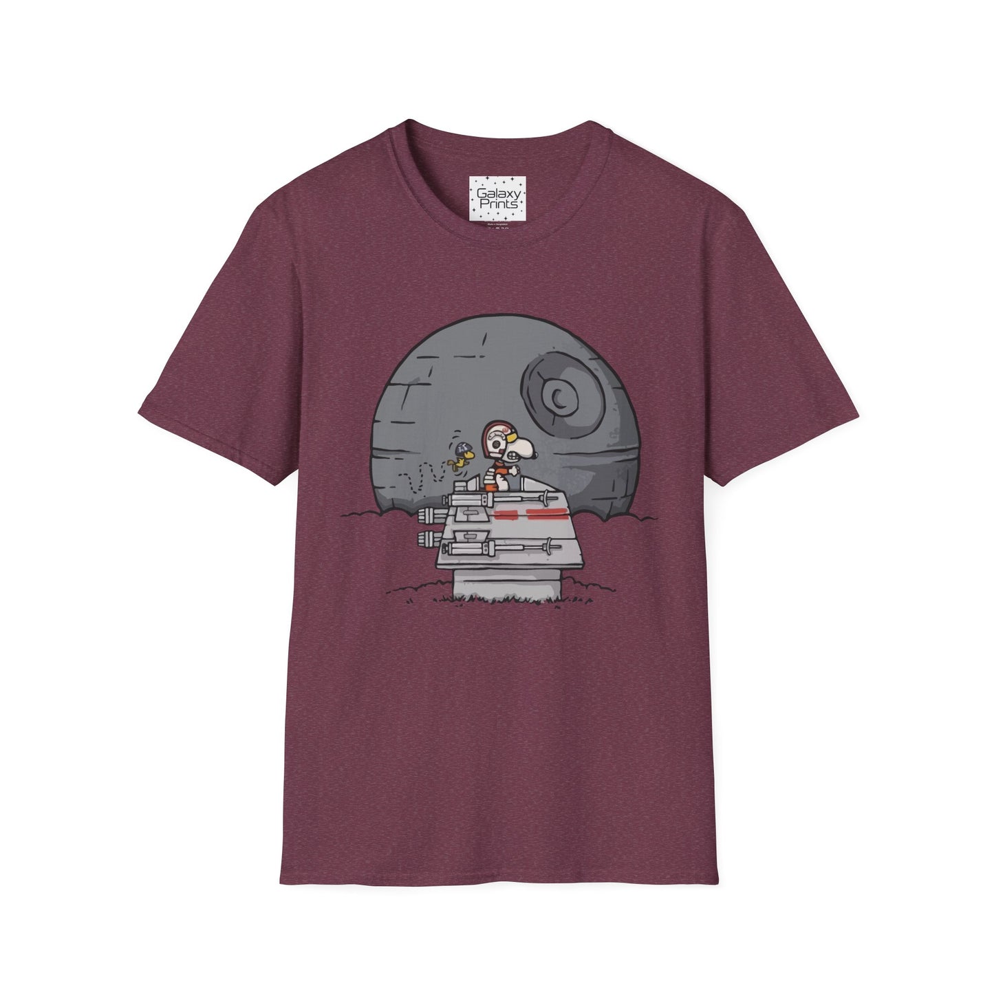 PEANUTS Star Wars Inspired Unisex T-Shirt - Snoopy as Luke Skywalker X-Wing to Death Star