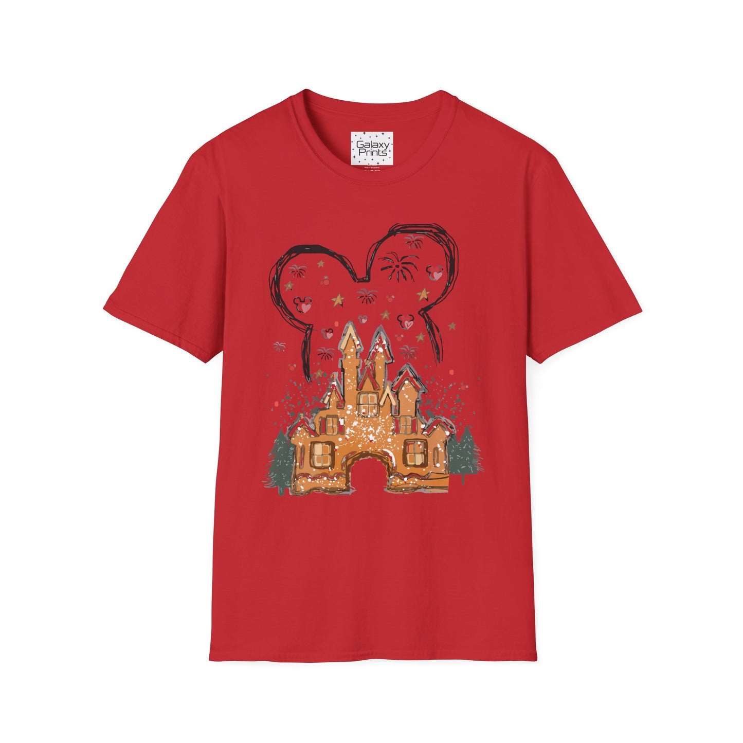 Unisex T-Shirt - DISNEY Inspired - 'Gingerbread Princess Castle with Fireworks'