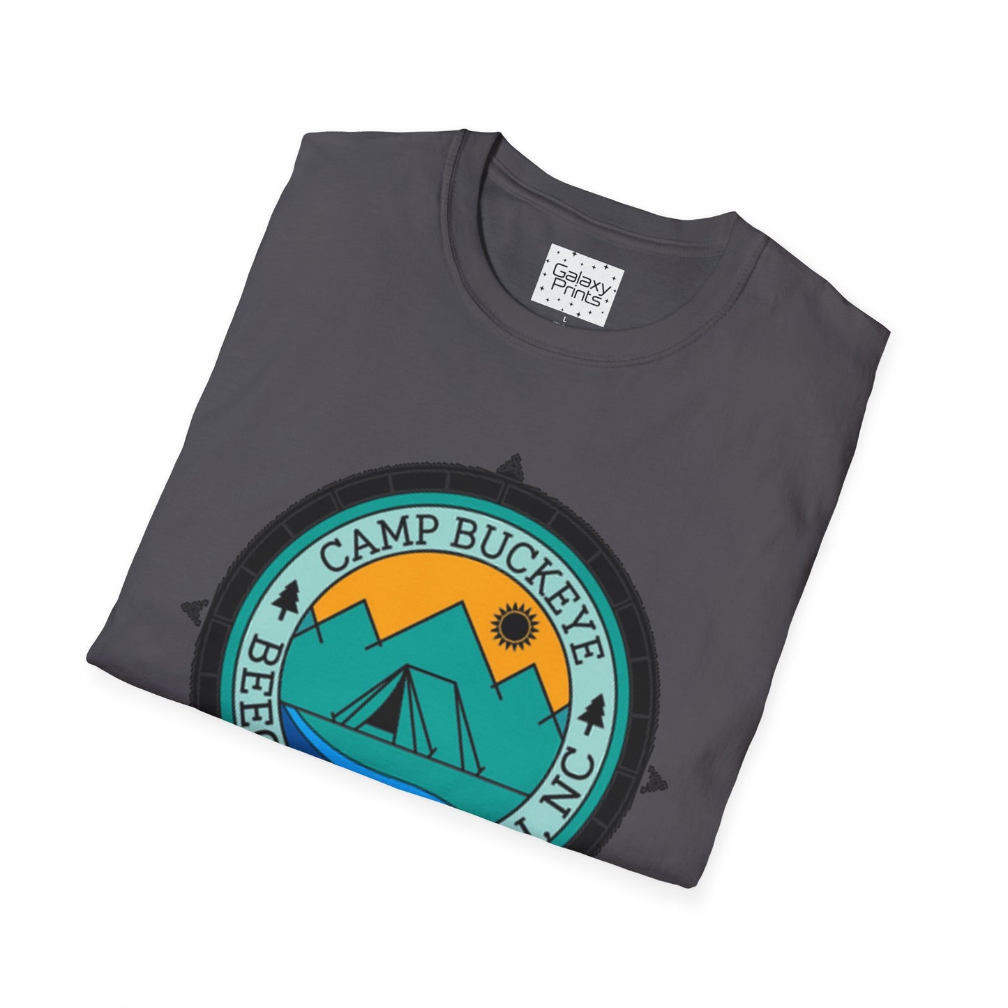Camp Buckeye Beach Mountains T-Shirt — Vintage Outdoor Camping Badge Tee