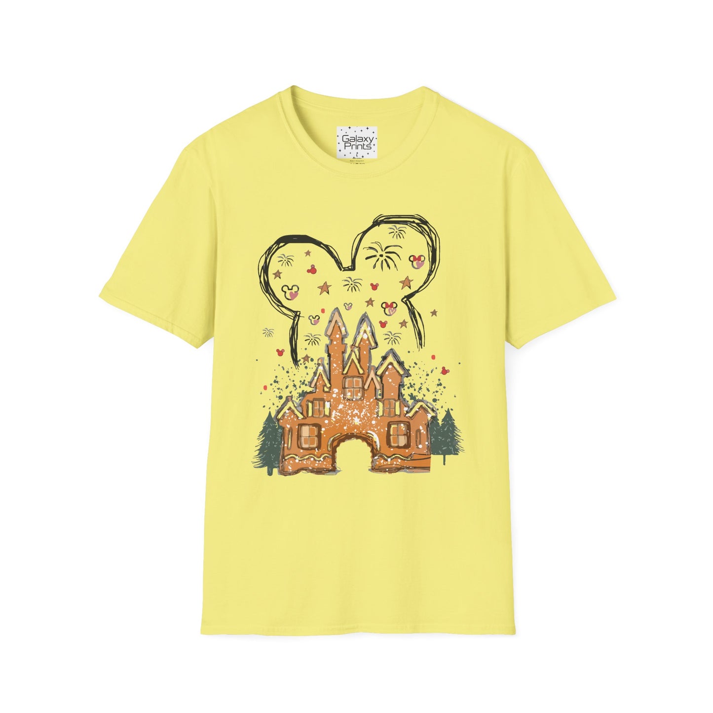 Unisex T-Shirt - DISNEY Inspired - 'Gingerbread Princess Castle with Fireworks'