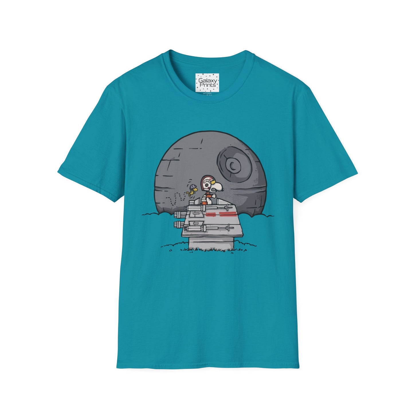 PEANUTS Star Wars Inspired Unisex T-Shirt - Snoopy as Luke Skywalker X-Wing to Death Star