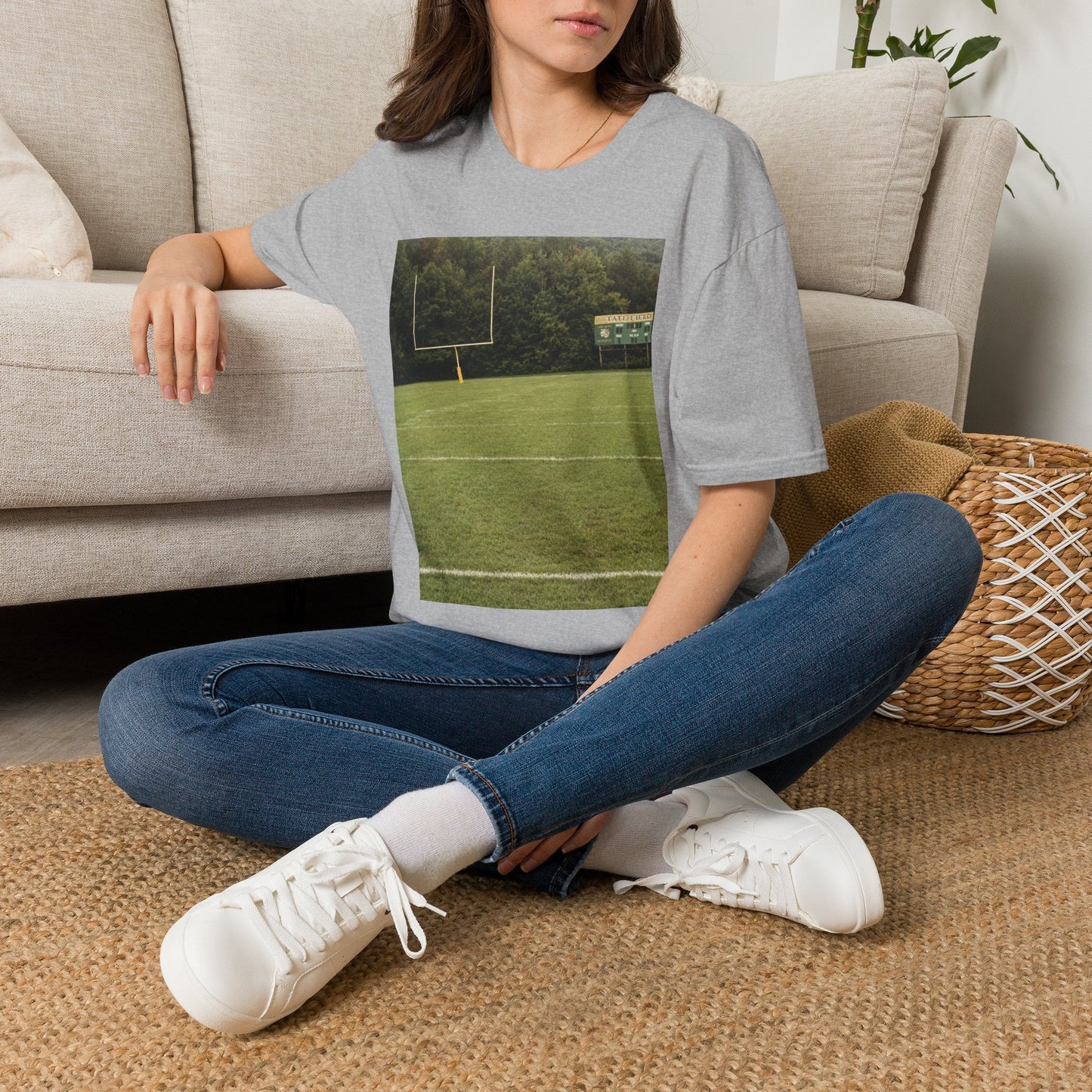 Tate Football Field Photo T-Shirt — Vintage LMC Football Graphic Tee