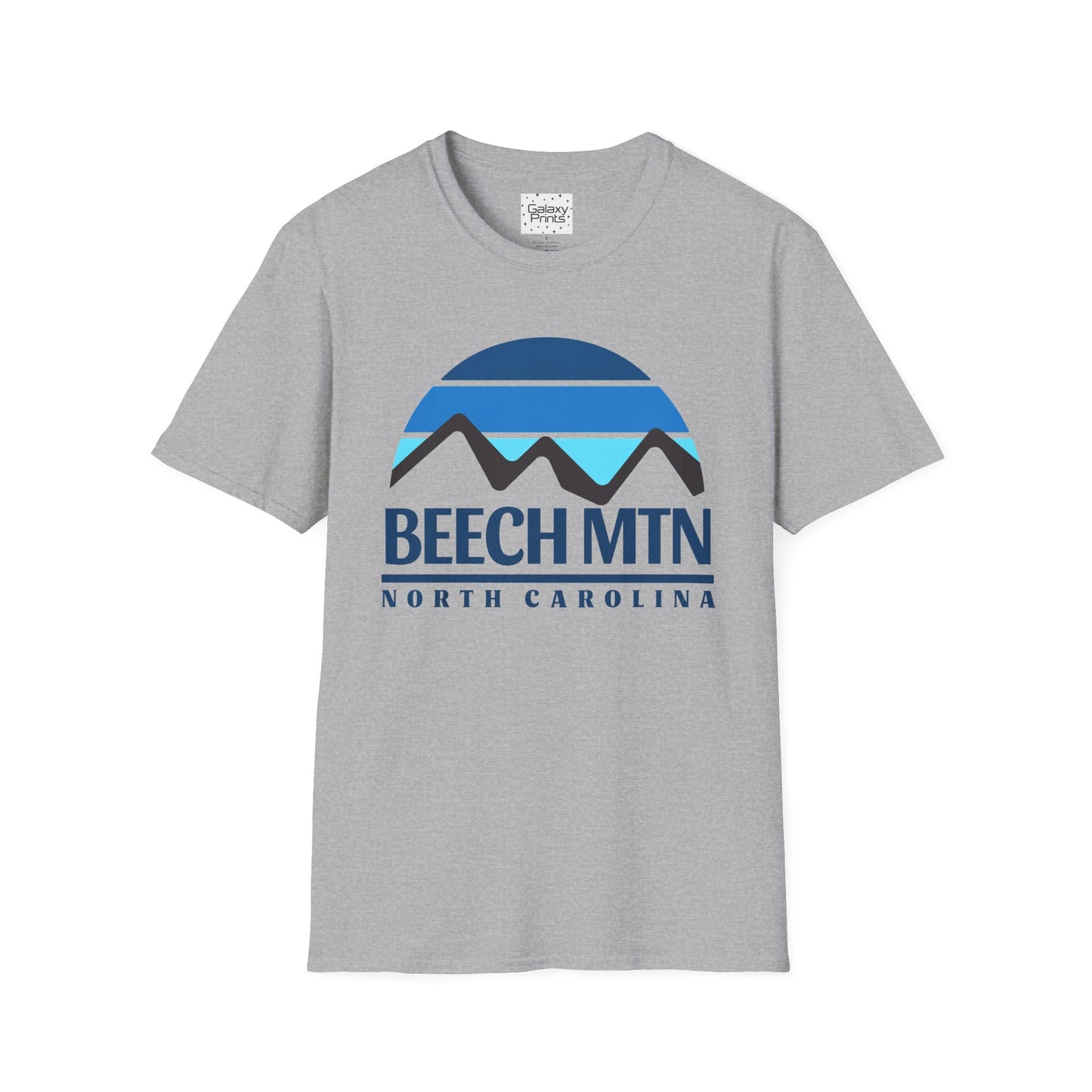 Beech Mtn North Carolina Graphic T-Shirt — Retro Tri Blue Moon Mountain Tee