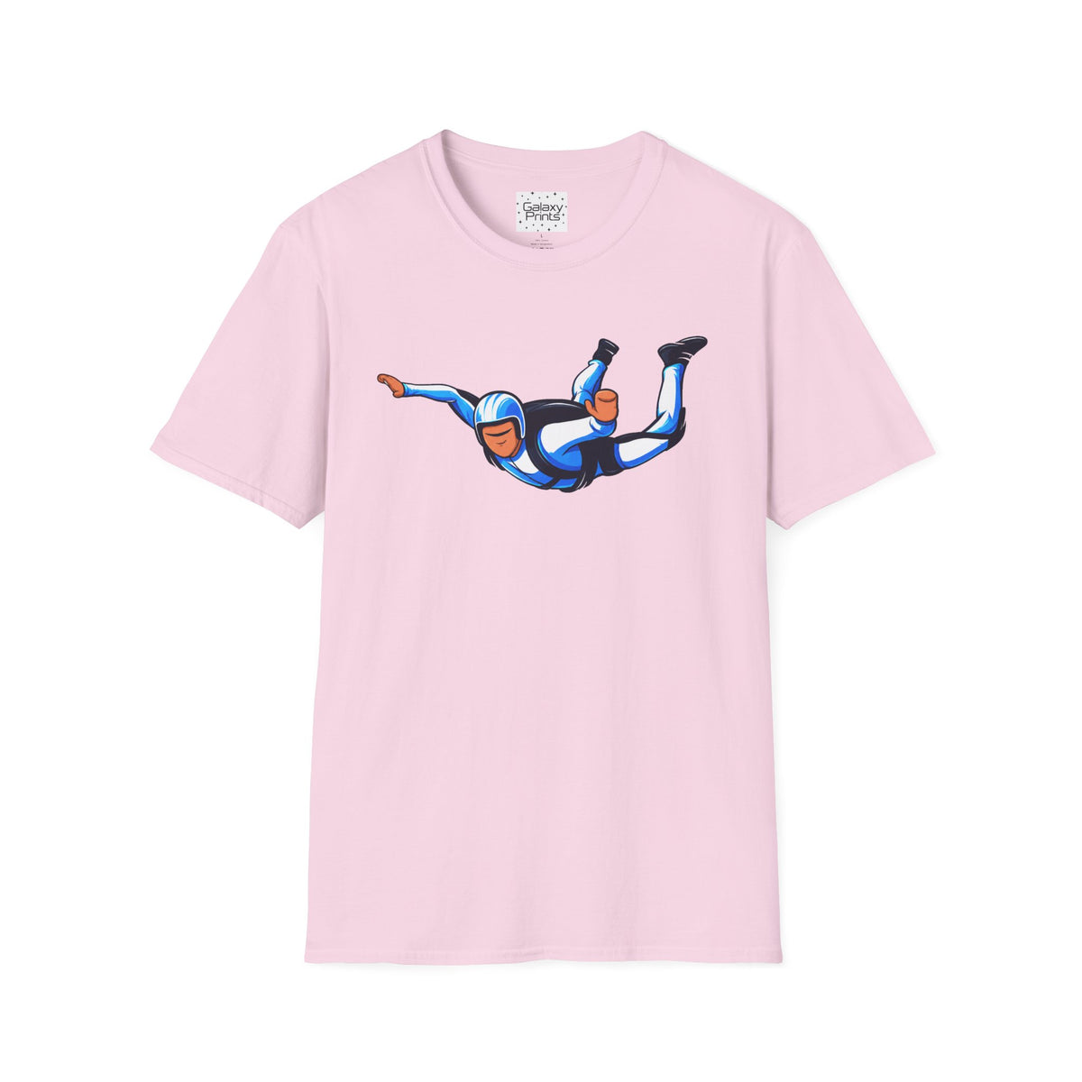 Skydiver Graphic T-Shirt — Blue Wingsuit Freefall Tee - I Survived on the back