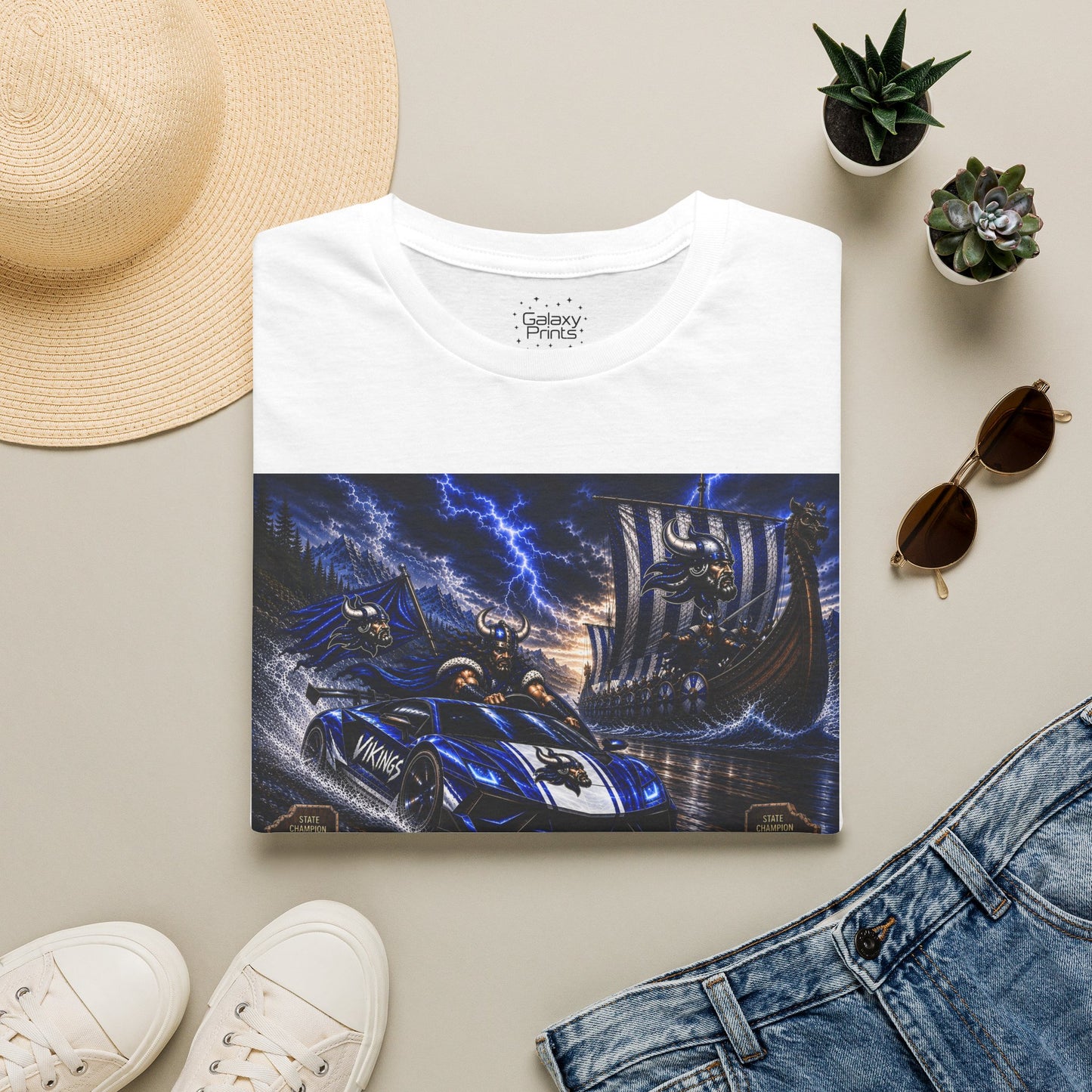 Copy of Unisex T-Shirt - Hoggard Vikings Inspired - Hoggard helmet and 'Domination is a State of Mind' - over our rivals