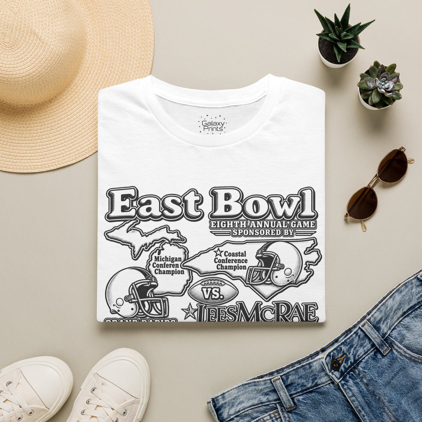 1987 East Bowl Vintage Football T-Shirt — Retro Game Day Tee (East Bowl, Lees McRae)