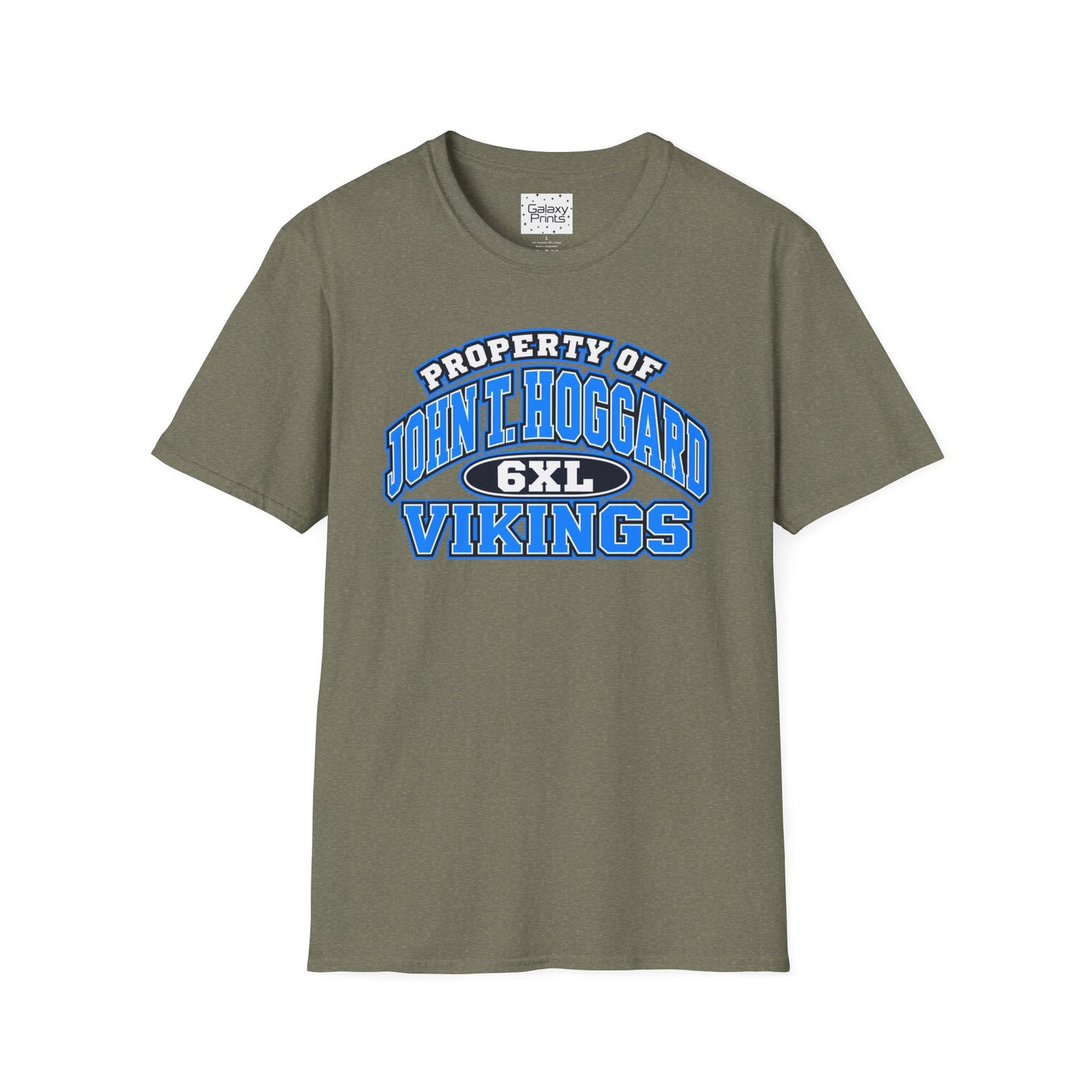 Property of JTH Vikings T‑Shirt 6XL — Viking in Power Circle back - Hoggard School Spirit Tee