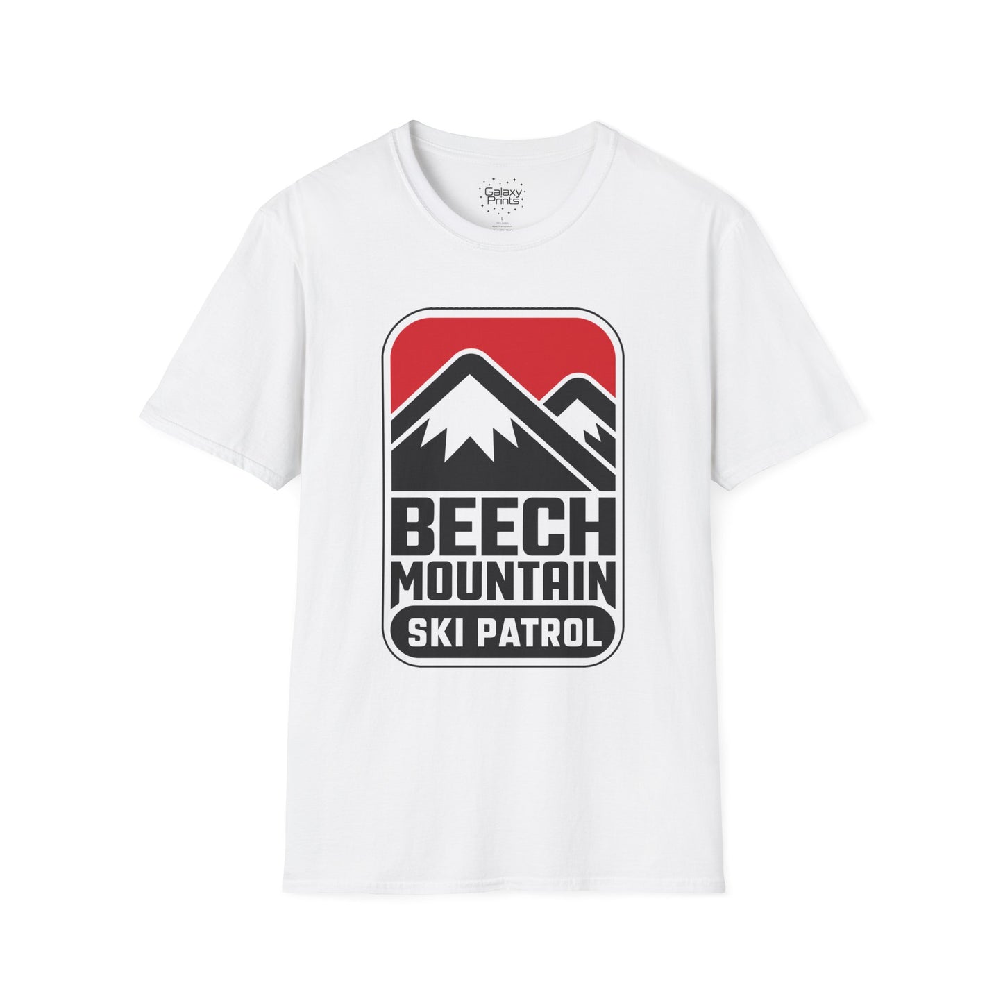 Ski Patrol Beech Mountain Retro T-Shirt — Beech Mountain Ski Patrol with Mountains on the back- logo Tee