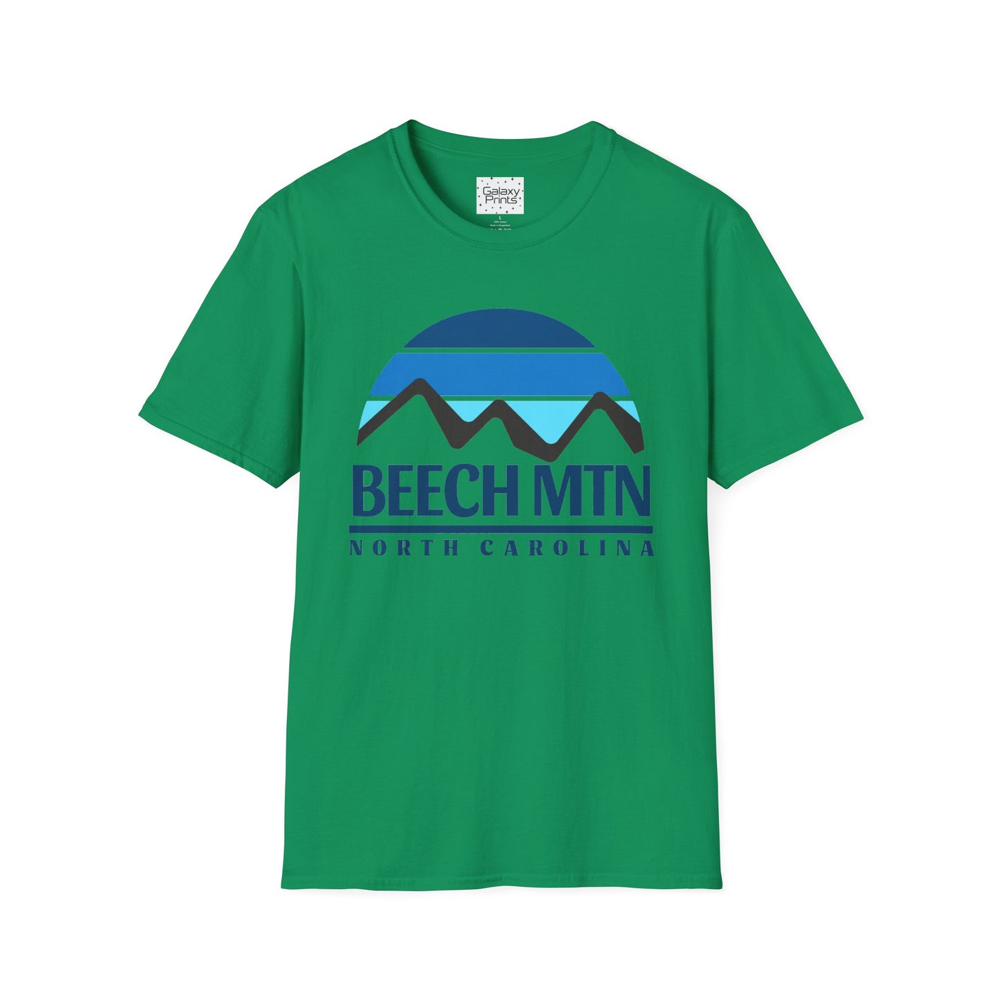 Beech Mtn North Carolina Graphic T-Shirt — Retro Tri Blue Moon Mountain Tee