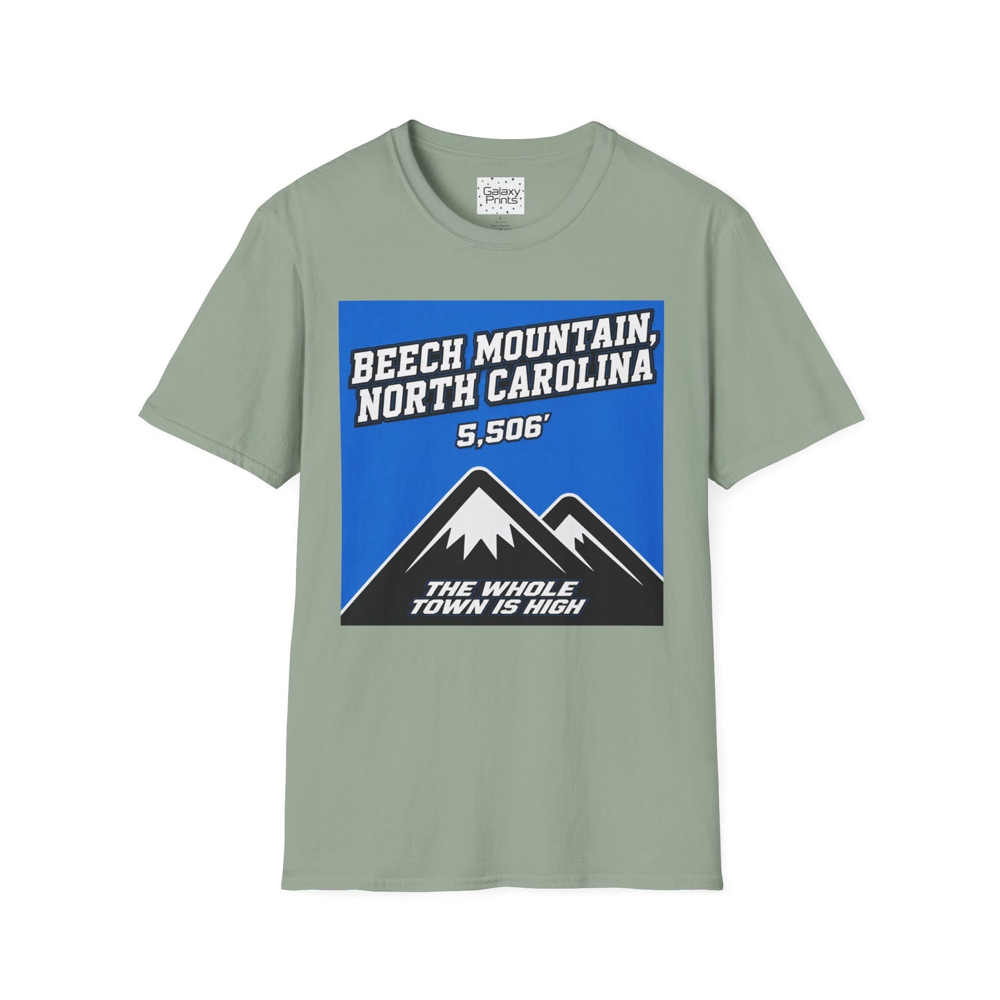 Beech Mountain, NC - The whole town is High T-Shirt — 5,506' Mountain Souvenir Tee