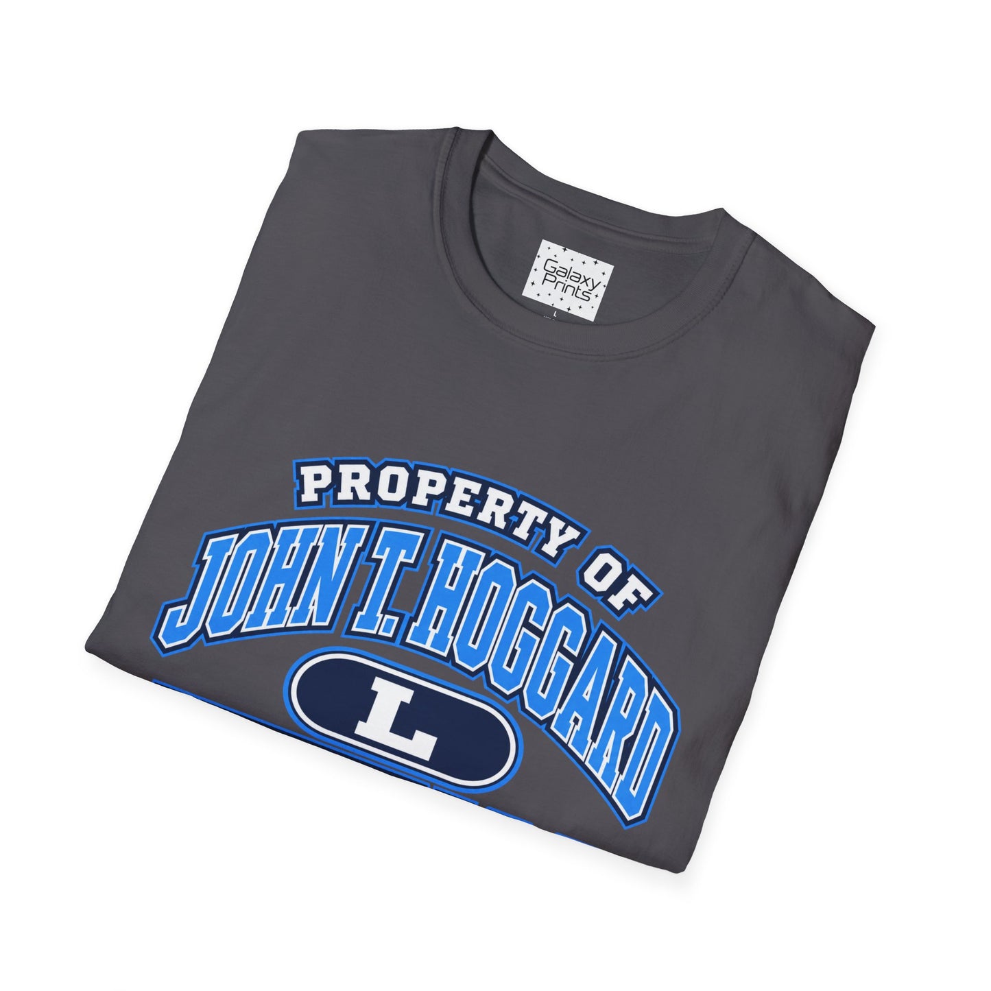 Property of JTH Vikings T‑Shirt L — Viking in Power Circle back - Hoggard School Spirit Tee