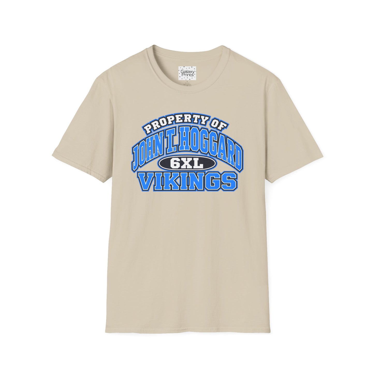 Property of JTH Vikings T‑Shirt 6XL — Viking in Power Circle back - Hoggard School Spirit Tee