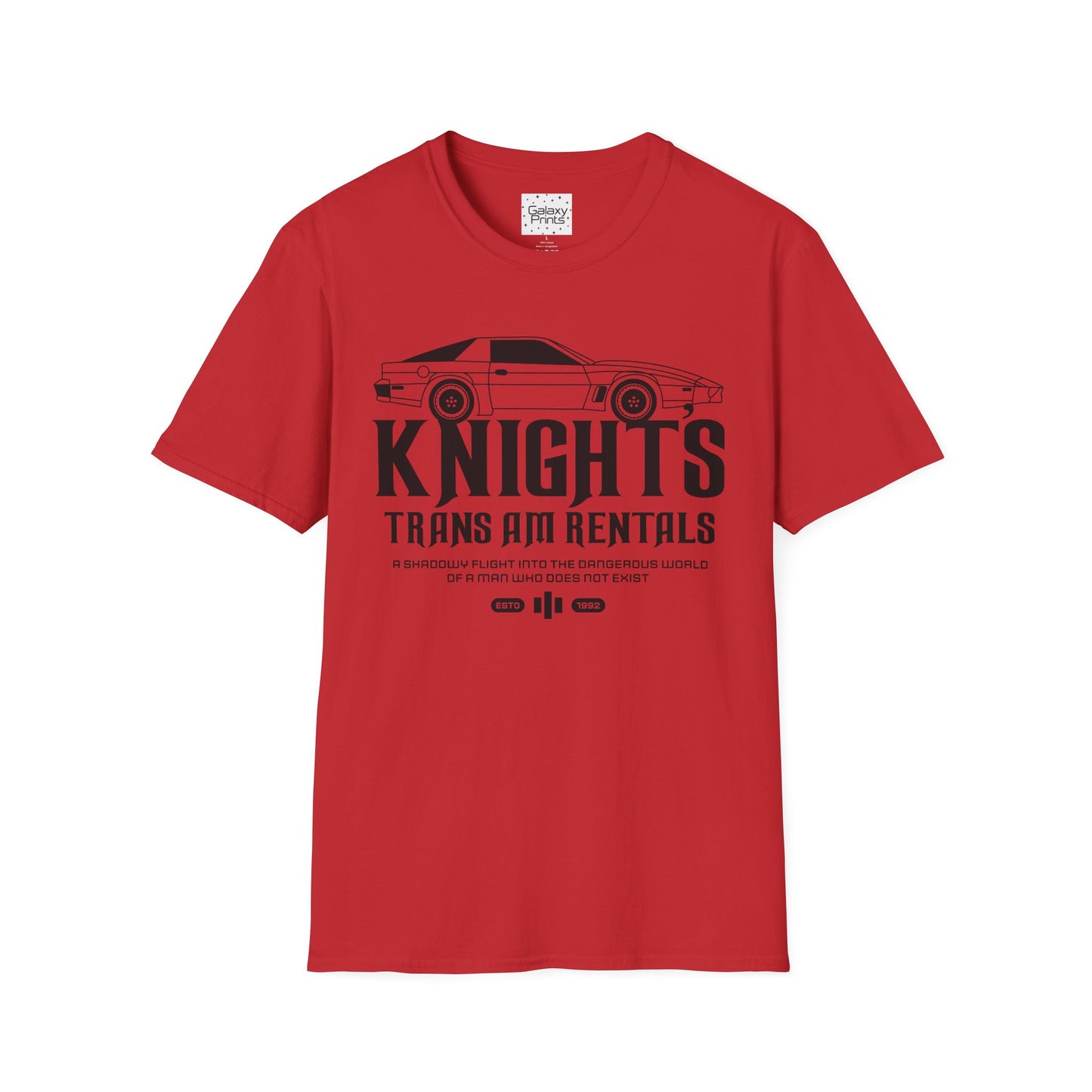 Unisex T-Shirt - POP Culture - 'From the Hit TV Show NIGHTRIDER it's KITT Car with KNIGHT's Trans Am Rentals'
