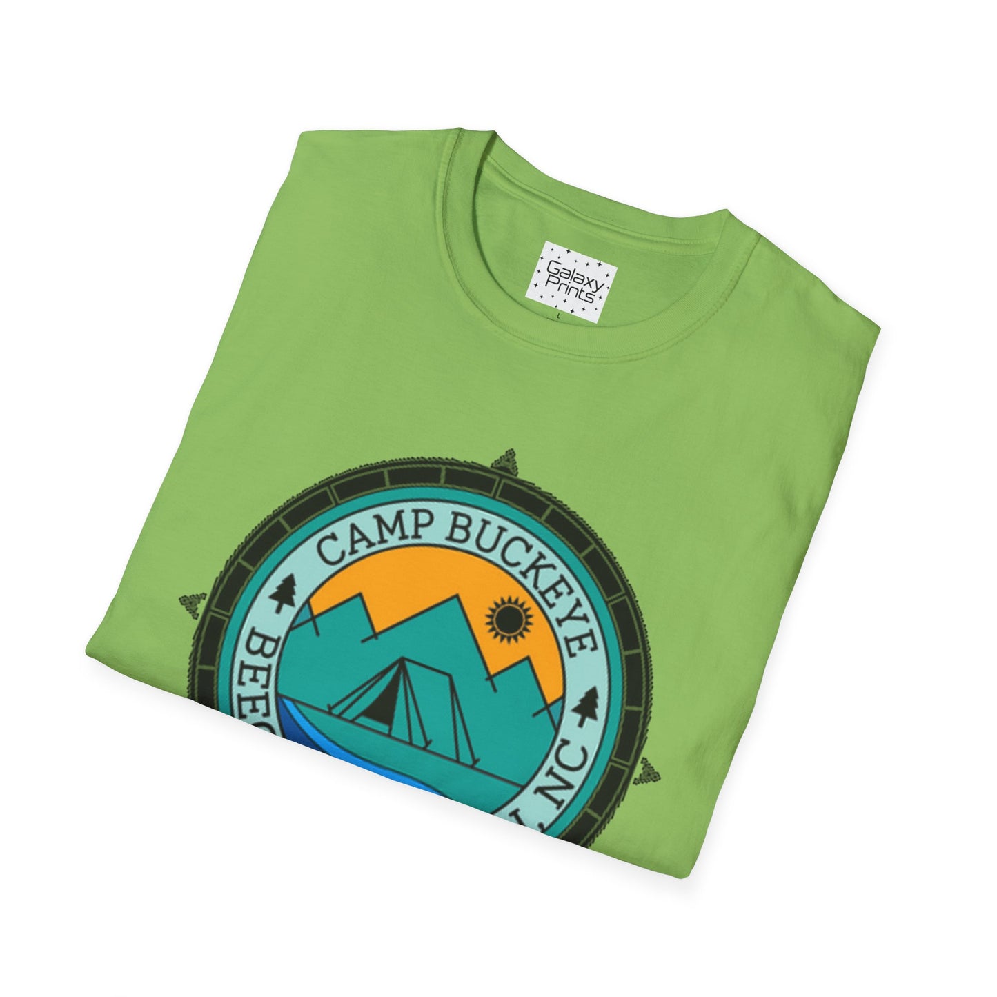 Camp Buckeye Beach Mountains T-Shirt — Vintage Outdoor Camping Badge Tee