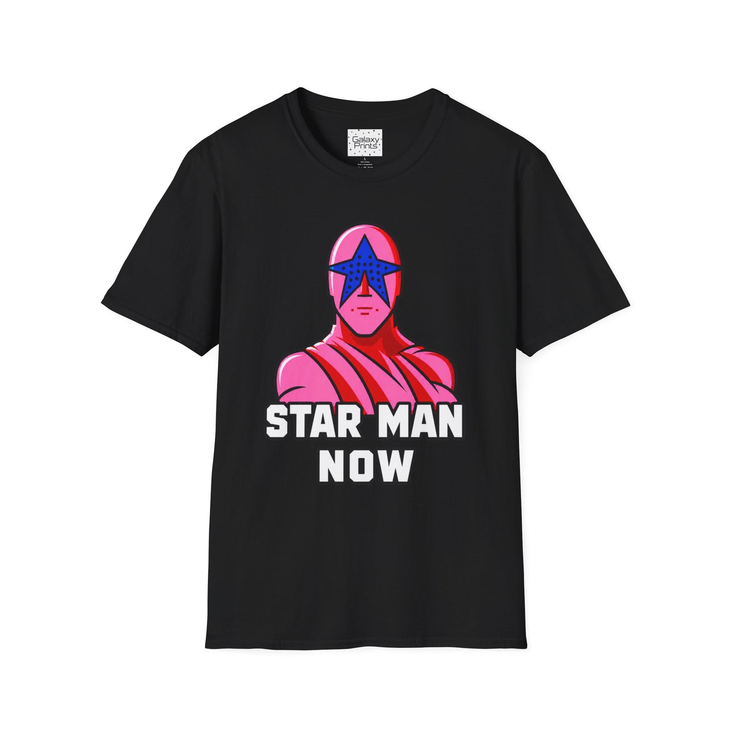 STAR MAN Nin Wrestling video game "NOW" and "THEN" T-Shirt — Retro Pop Hero Graphic Tee - Nin Wrestler STAR MAN video game - Current Culture