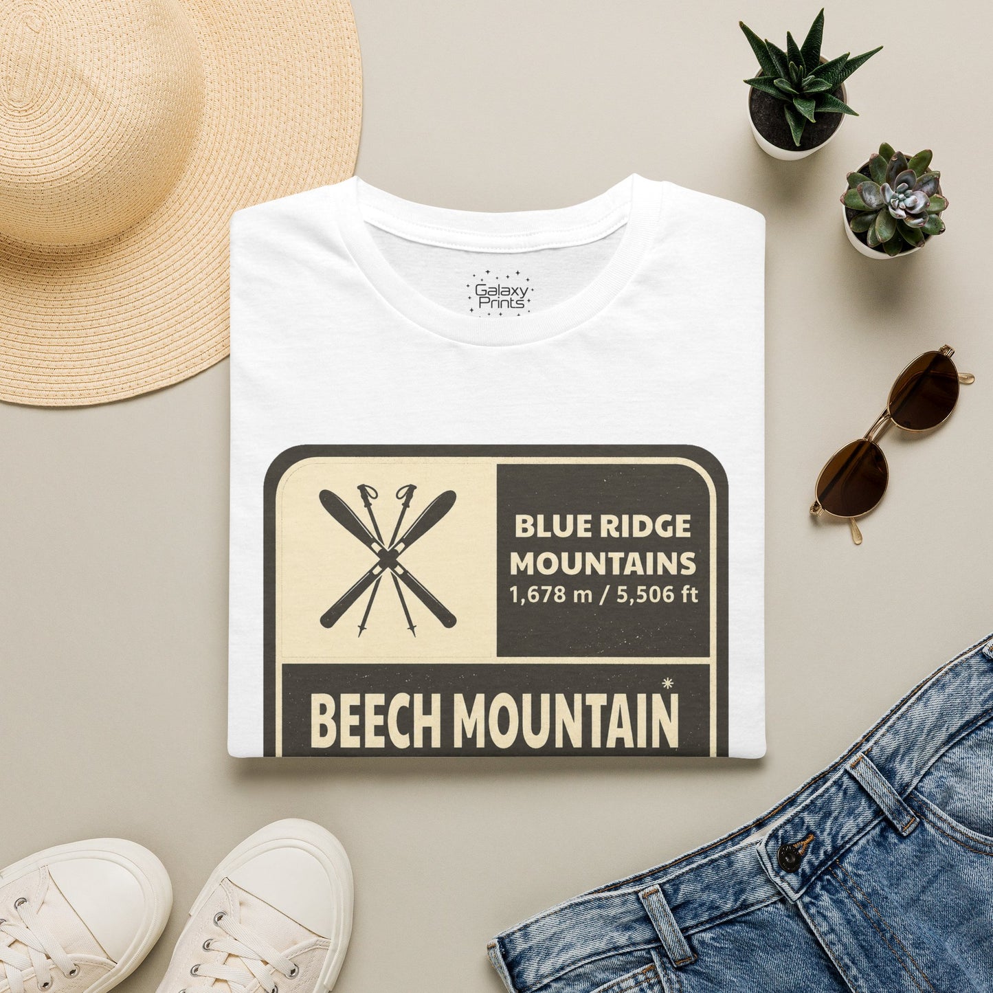 Beech Mountain Blue Ridge Mountains T‑Shirt — North Carolina Ski & Hiking Vintage