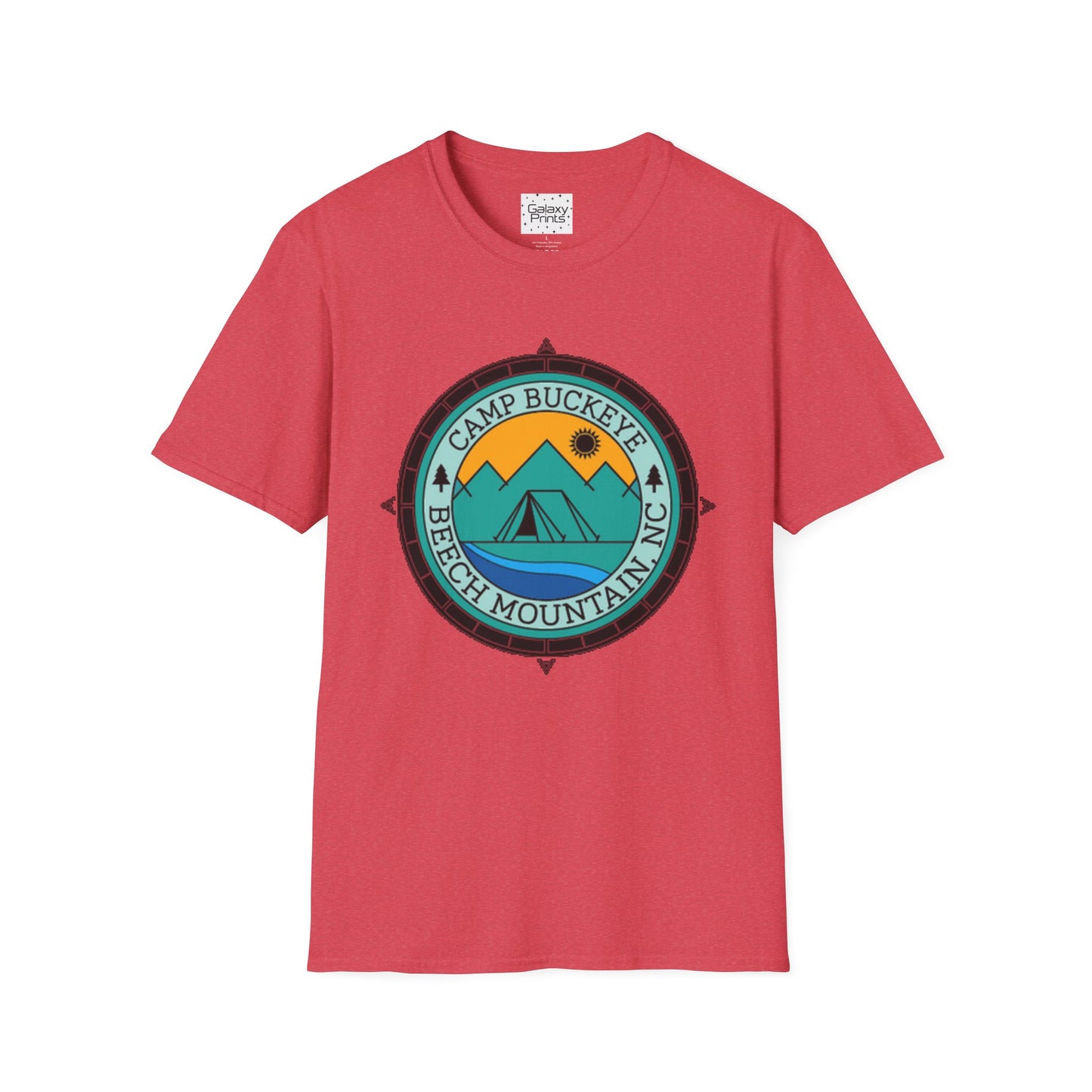 Camp Buckeye Beach Mountains T-Shirt — Vintage Outdoor Camping Badge Tee