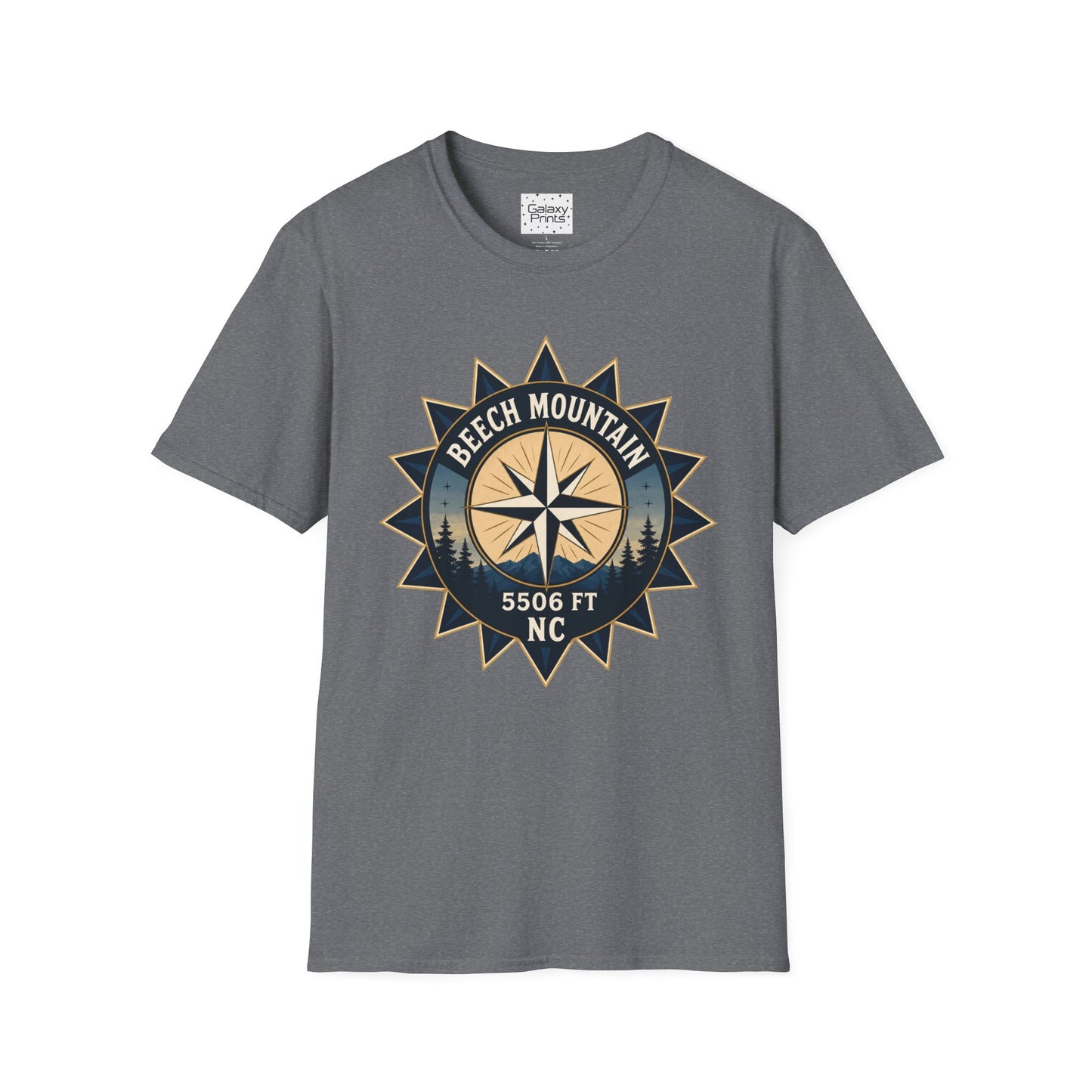 Beech Mountain Compass T-Shirt — Vintage NC 5506 ft Outdoor Tee