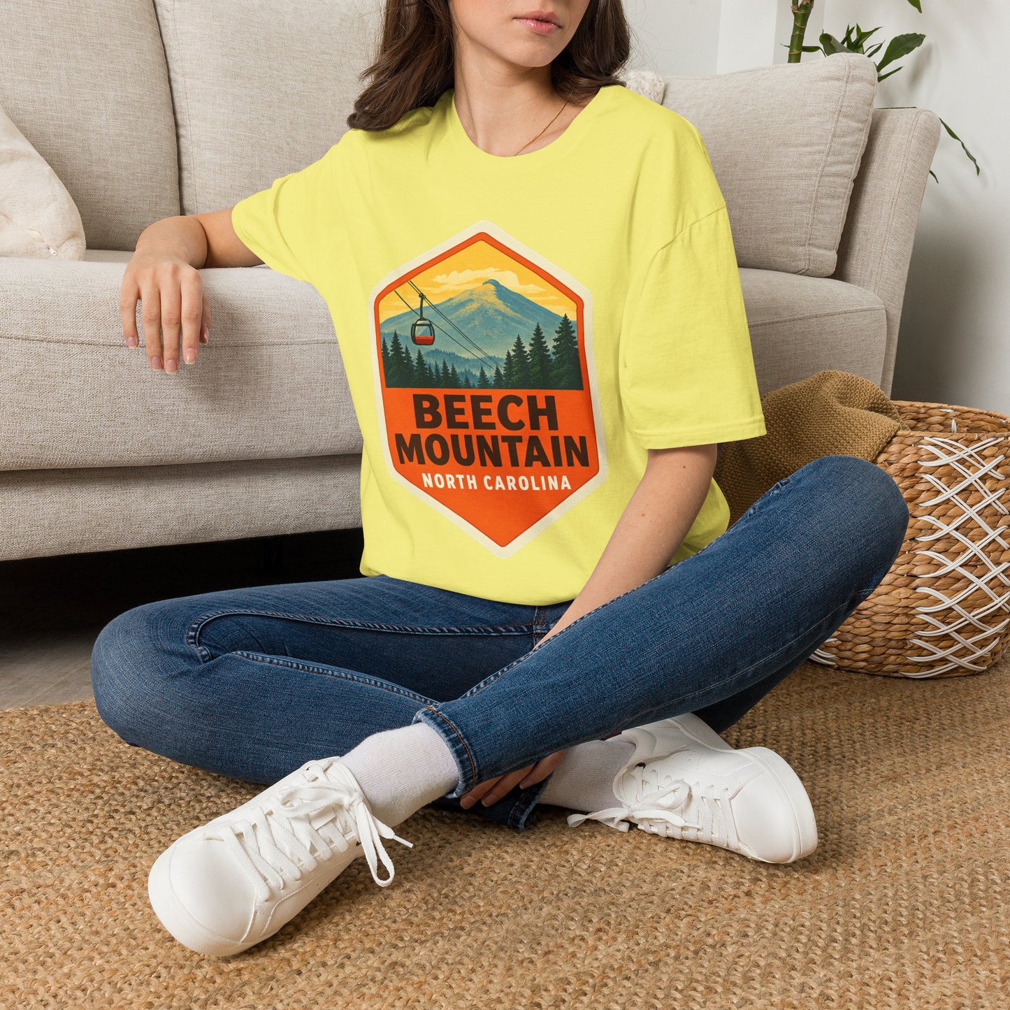Beech Mountain NC Graphic T-Shirt Diamond — Mountain Ski Lift Vintage look