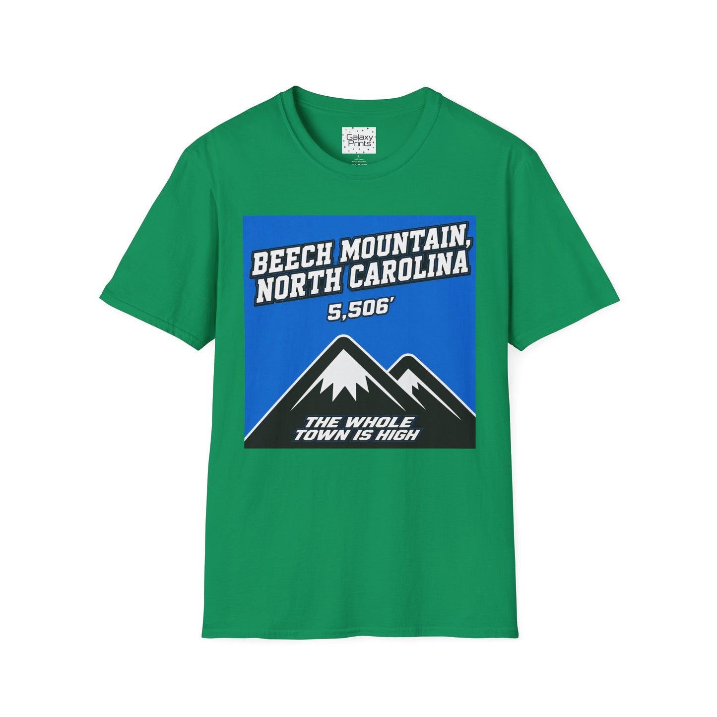 Beech Mountain, NC - The whole town is High T-Shirt — 5,506' Mountain Souvenir Tee