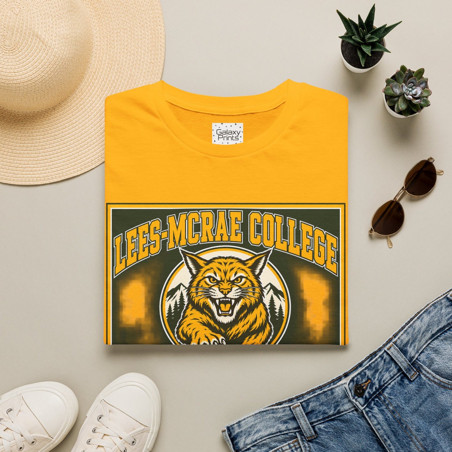 Lees-McRae College Bobcats Vintage Football T-Shirt — Retro Wily Bobcat