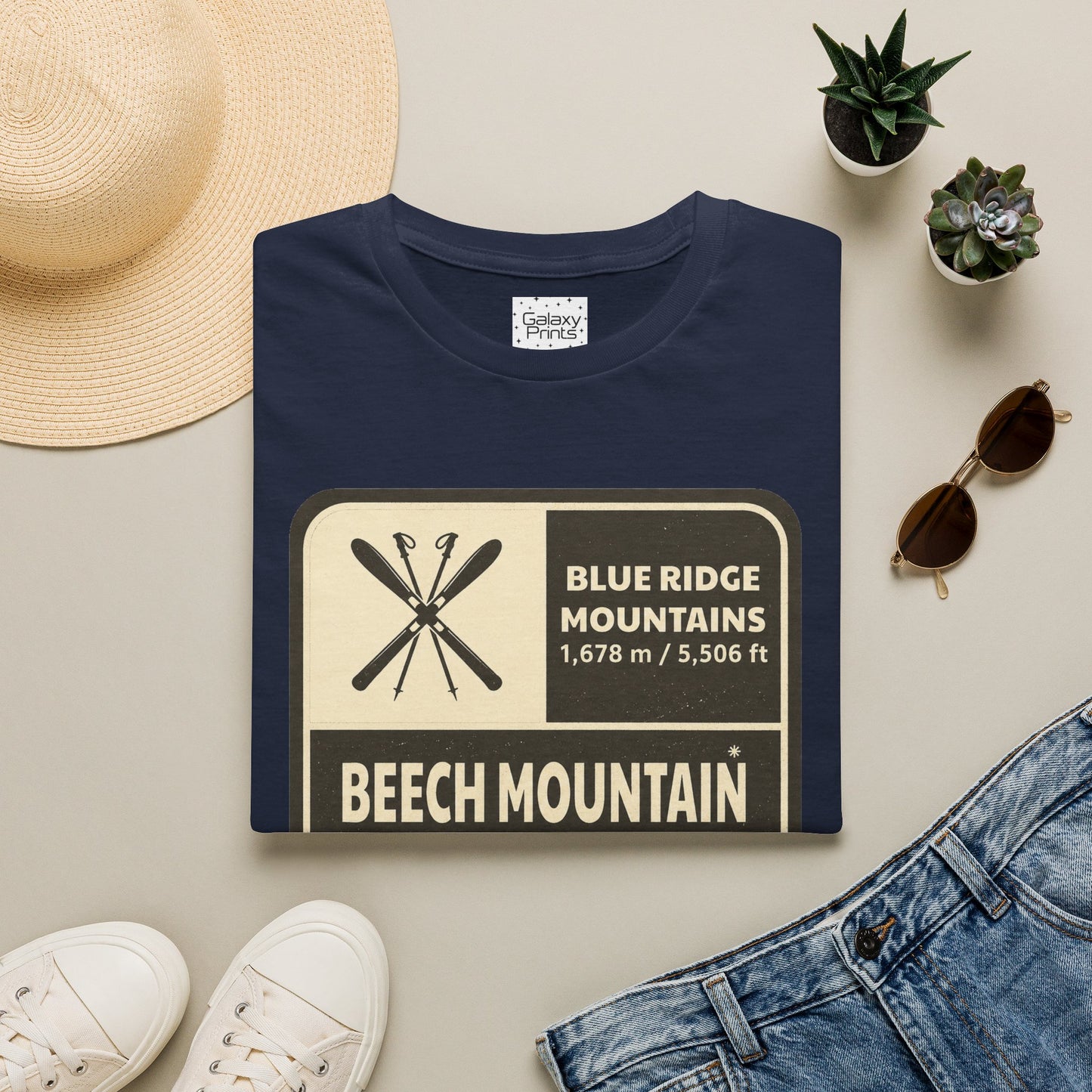 Beech Mountain Blue Ridge Mountains T‑Shirt — North Carolina Ski & Hiking Vintage