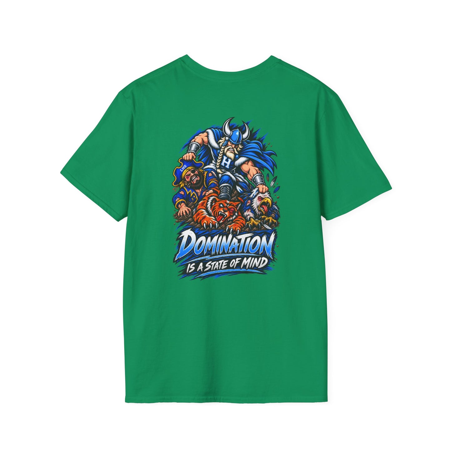 Unisex T-Shirt - Hoggard Vikings Inspired - Hoggard helmet and 'Domination is a State of Mind' - over our rivals