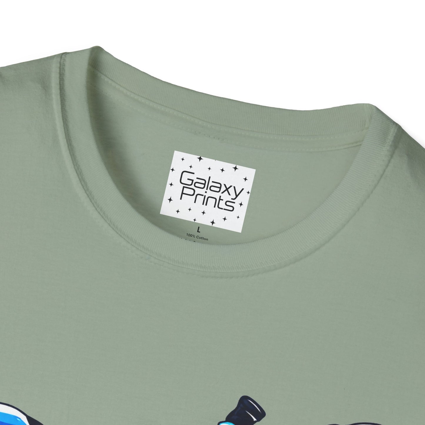 Skydiver Graphic T-Shirt — Blue Freefall Parachute Design
