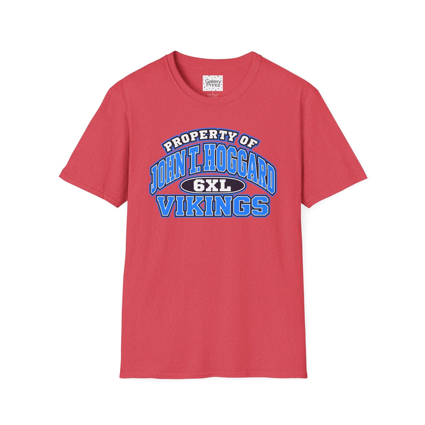 Property of JTH Vikings T‑Shirt 6XL — Viking in Power Circle back - Hoggard School Spirit Tee