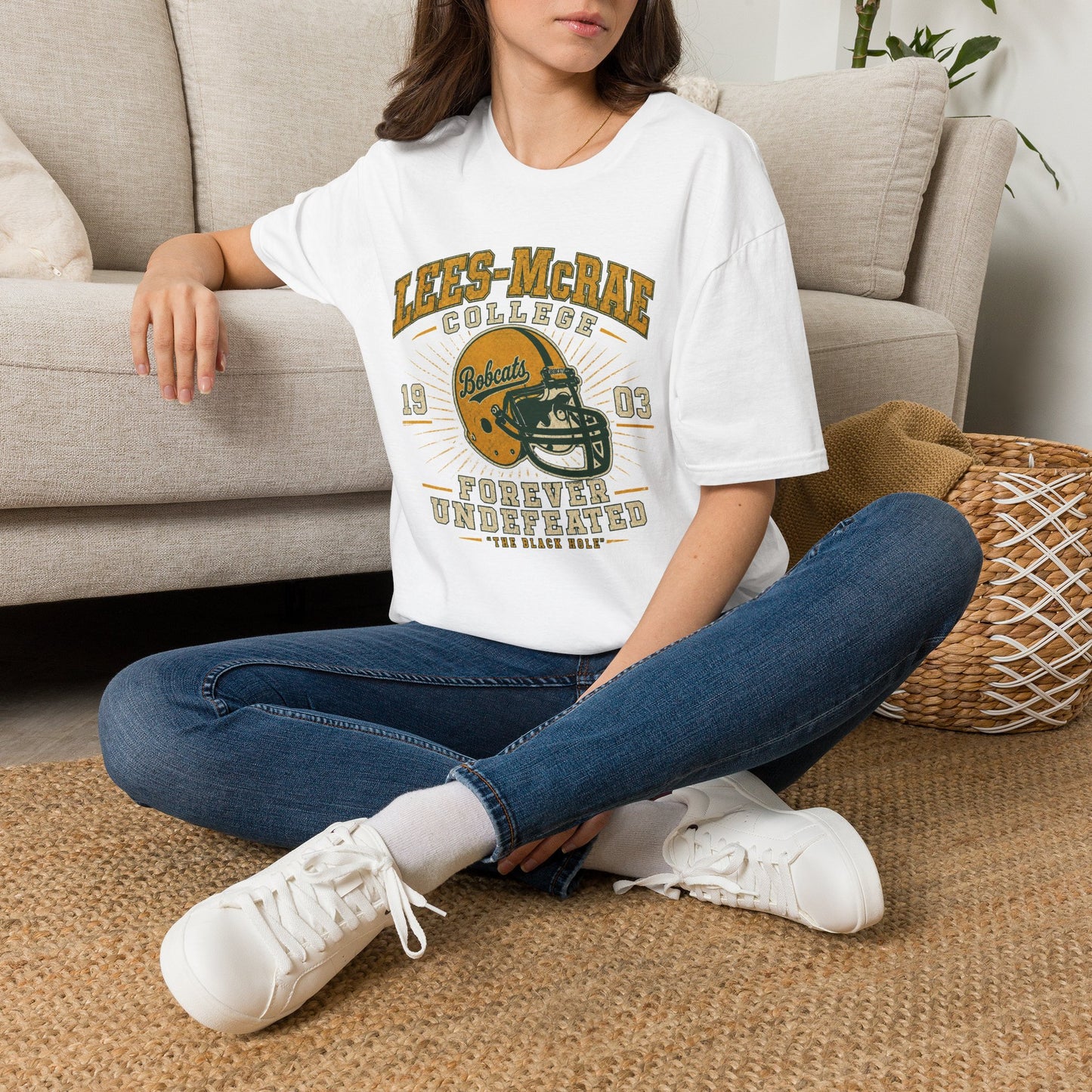 Lees-McRae College Bobcats Vintage Football T-Shirt — Forever Undefeated - The Black Hole