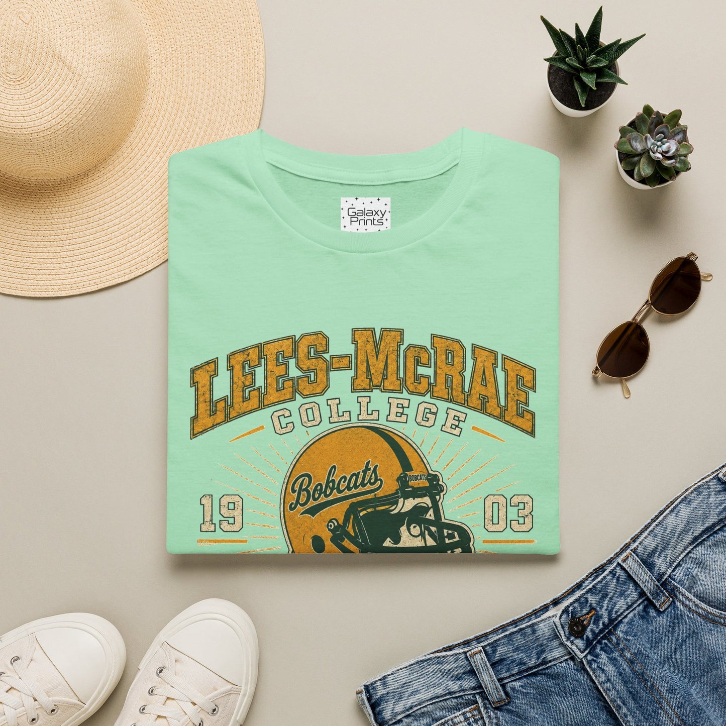 Lees-McRae College Bobcats Vintage Football T-Shirt — Forever Undefeated - The Black Hole