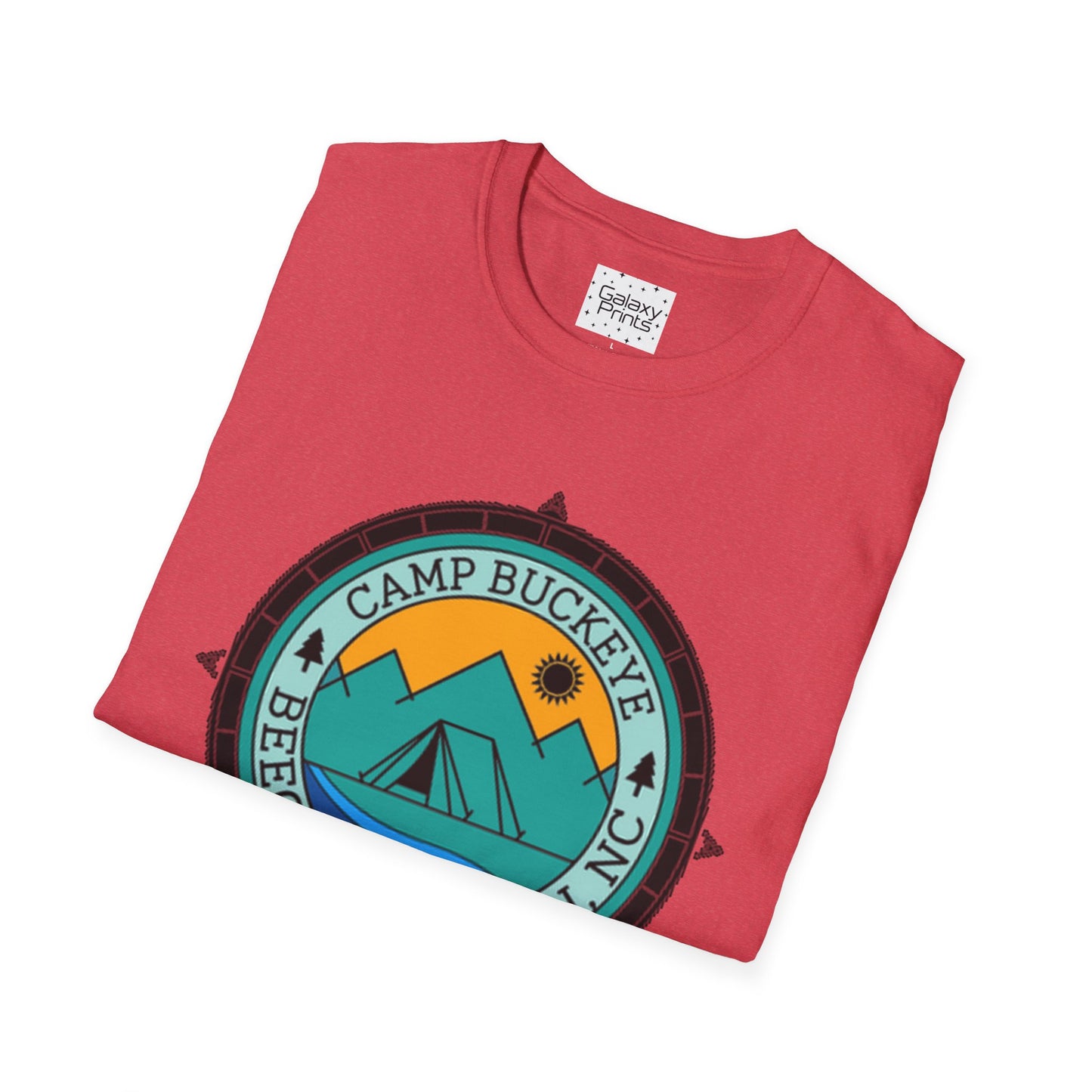 Camp Buckeye Beach Mountains T-Shirt — Vintage Outdoor Camping Badge Tee