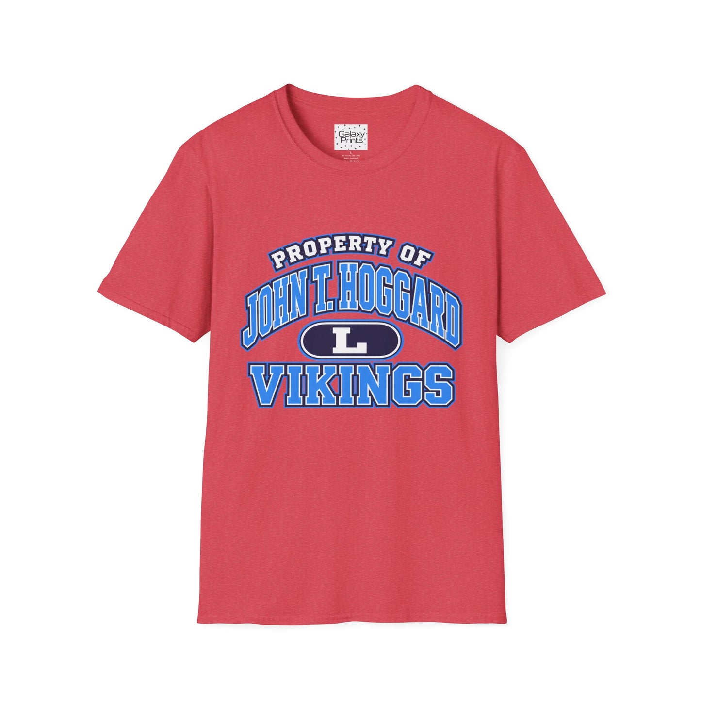 Property of JTH Vikings T‑Shirt L — Viking in Power Circle back - Hoggard School Spirit Tee