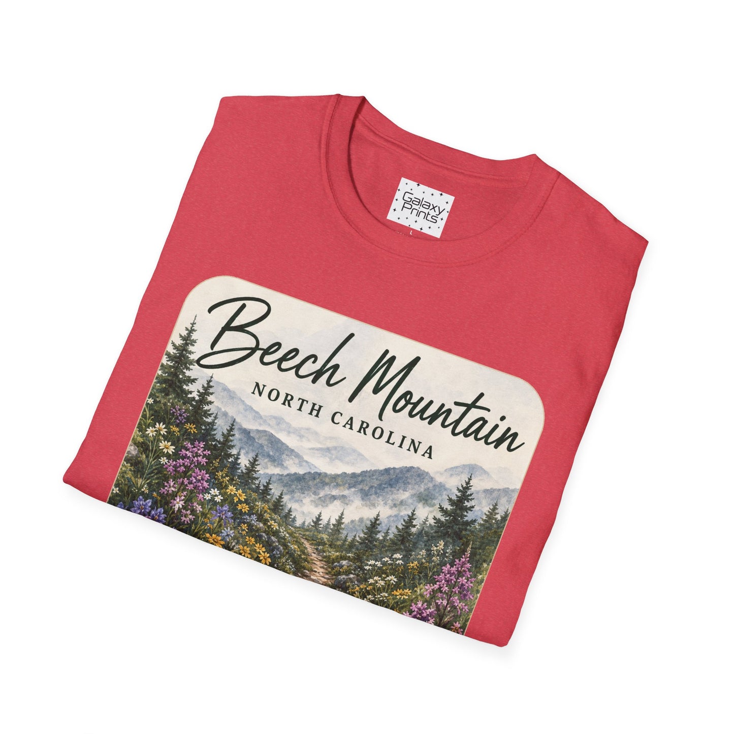 Beech Mountain North Carolina Scenic T-Shirt — Mountain Trail Floral Design