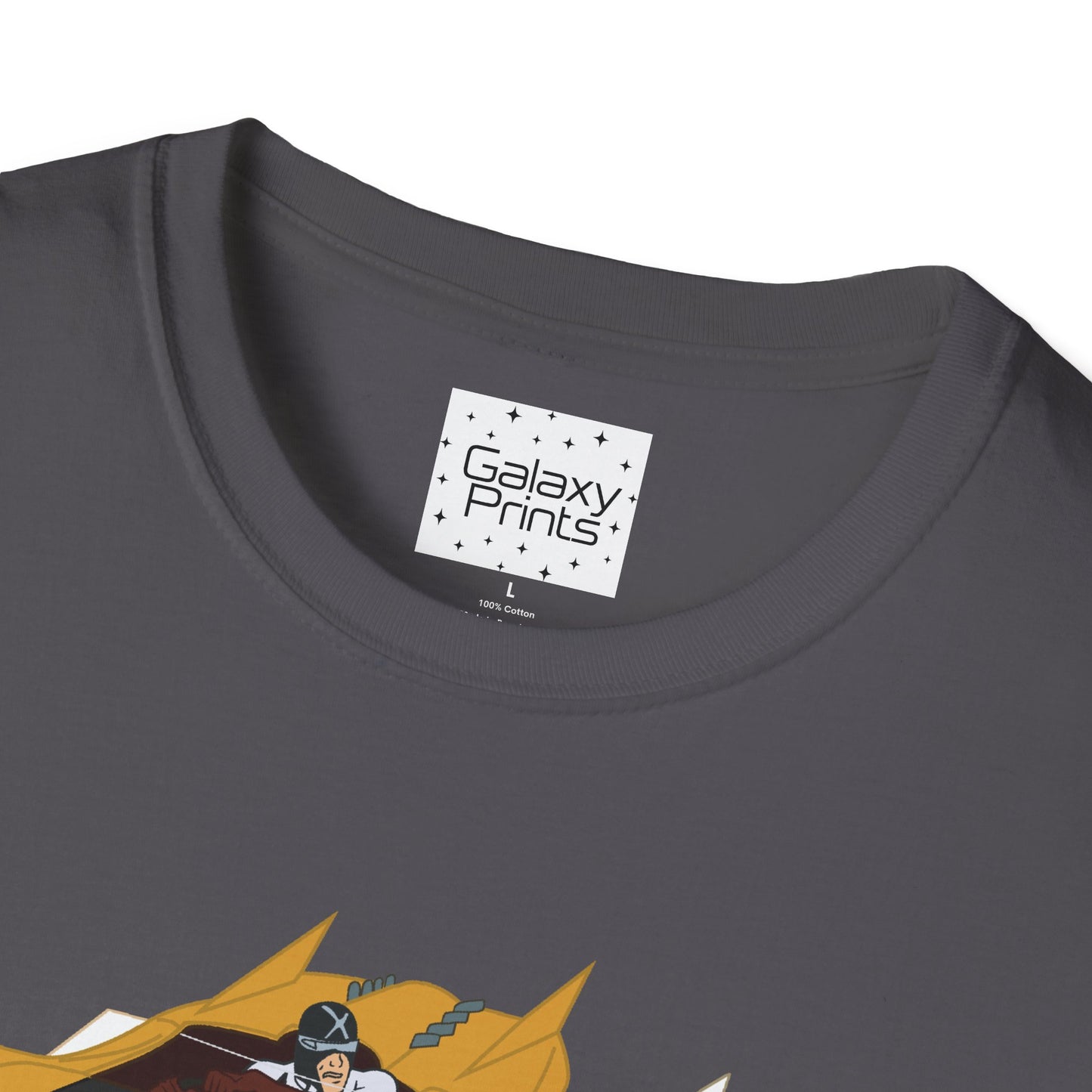 Unisex T-Shirt - POP Culture - 'The MACH 5 and Racer X from the Cartoon SPEED RACER - Go Speed Racer, Go Speed Racer, Go Speed Racer, Goooo'